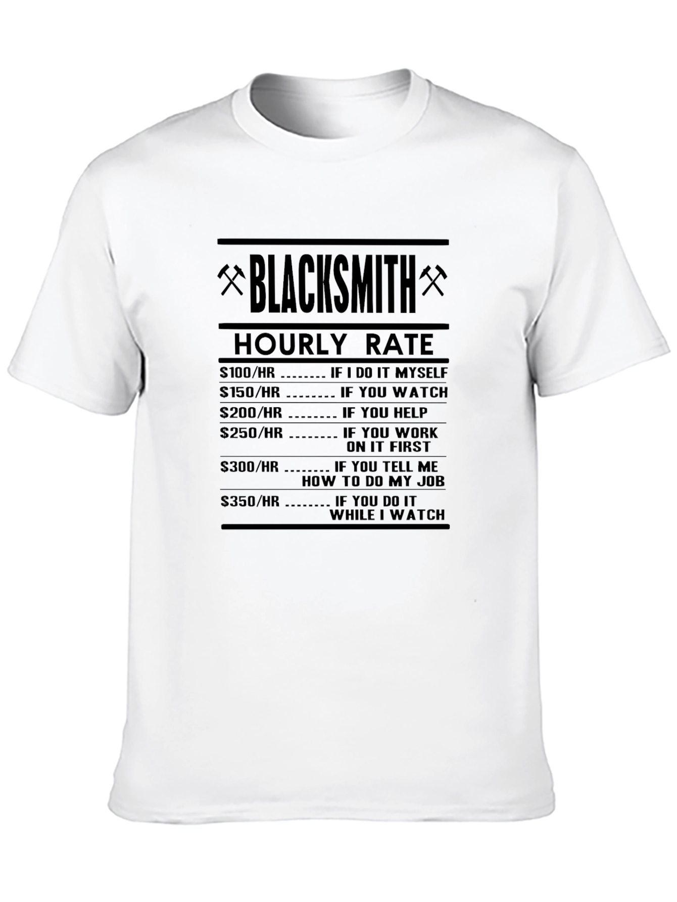 Blacksmith Hourly Rate Novelty T-Shirt