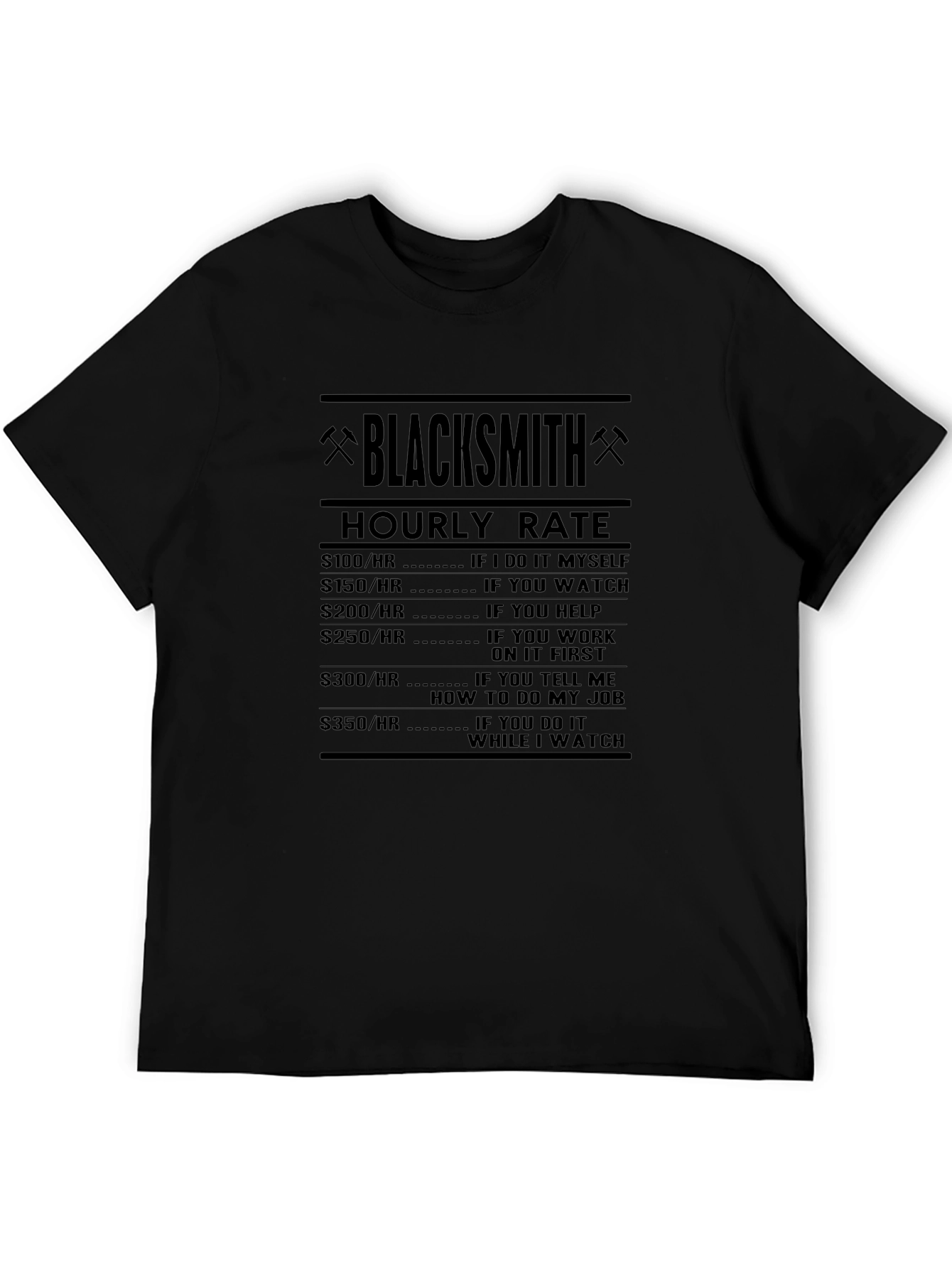 Blacksmith Hourly Rate Novelty T-Shirt