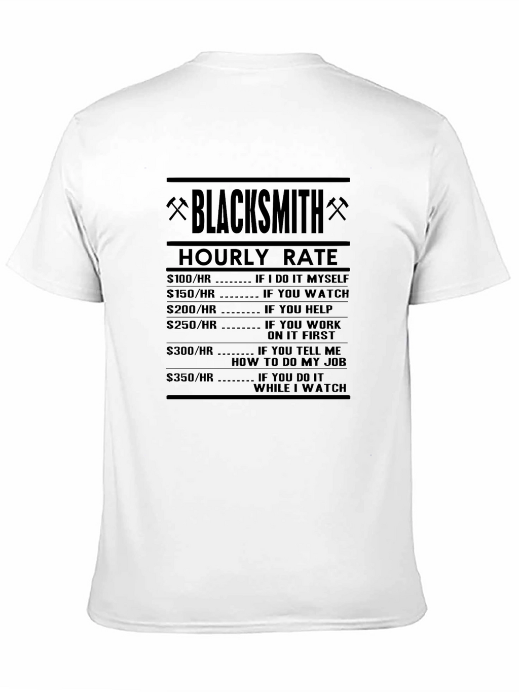 Blacksmith Hourly Rate Novelty T-Shirt
