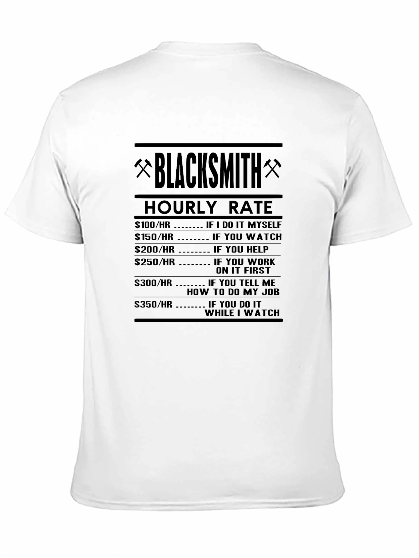 Blacksmith Hourly Rate Novelty T-Shirt