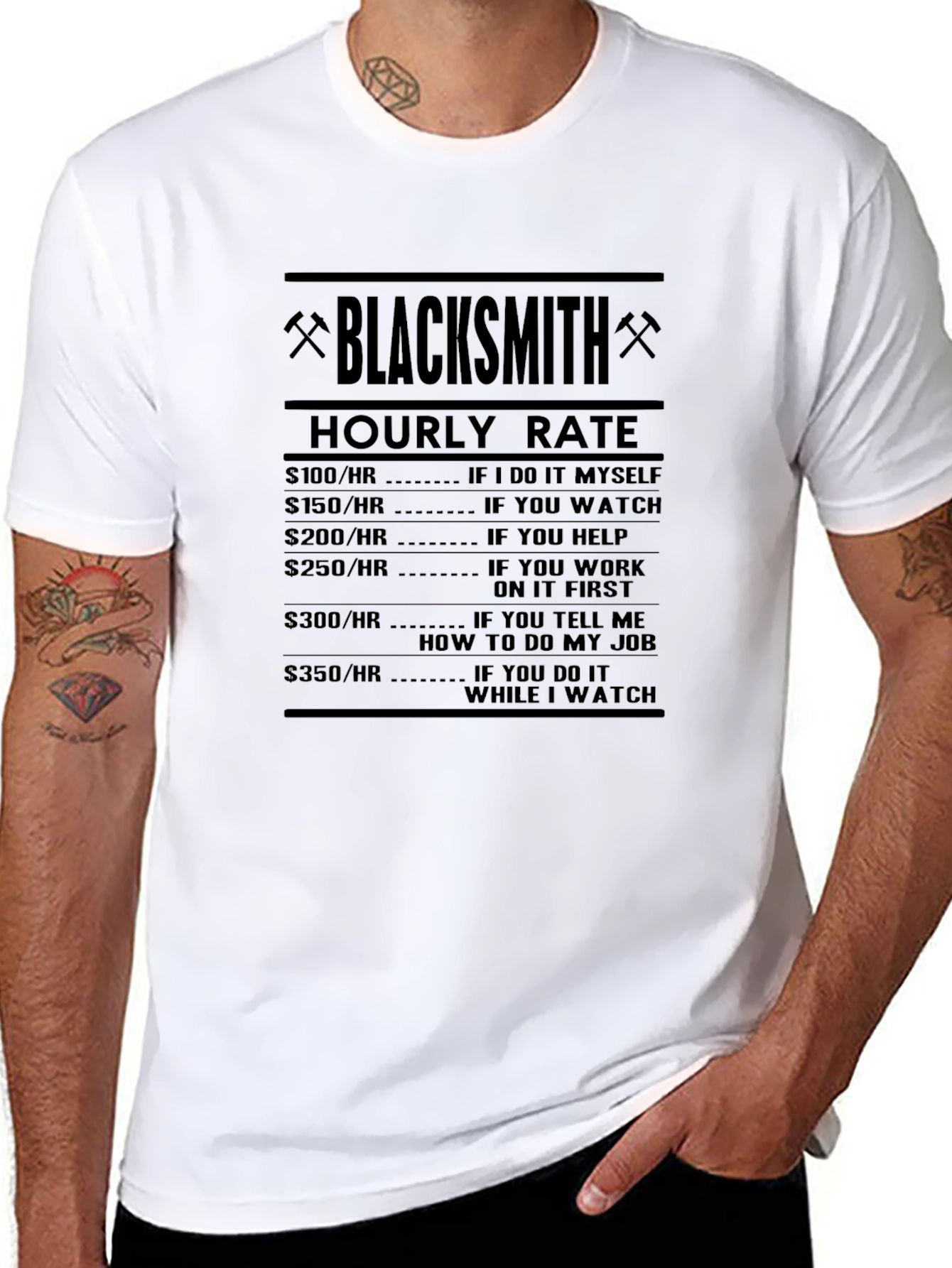 Blacksmith Hourly Rate Novelty T-Shirt