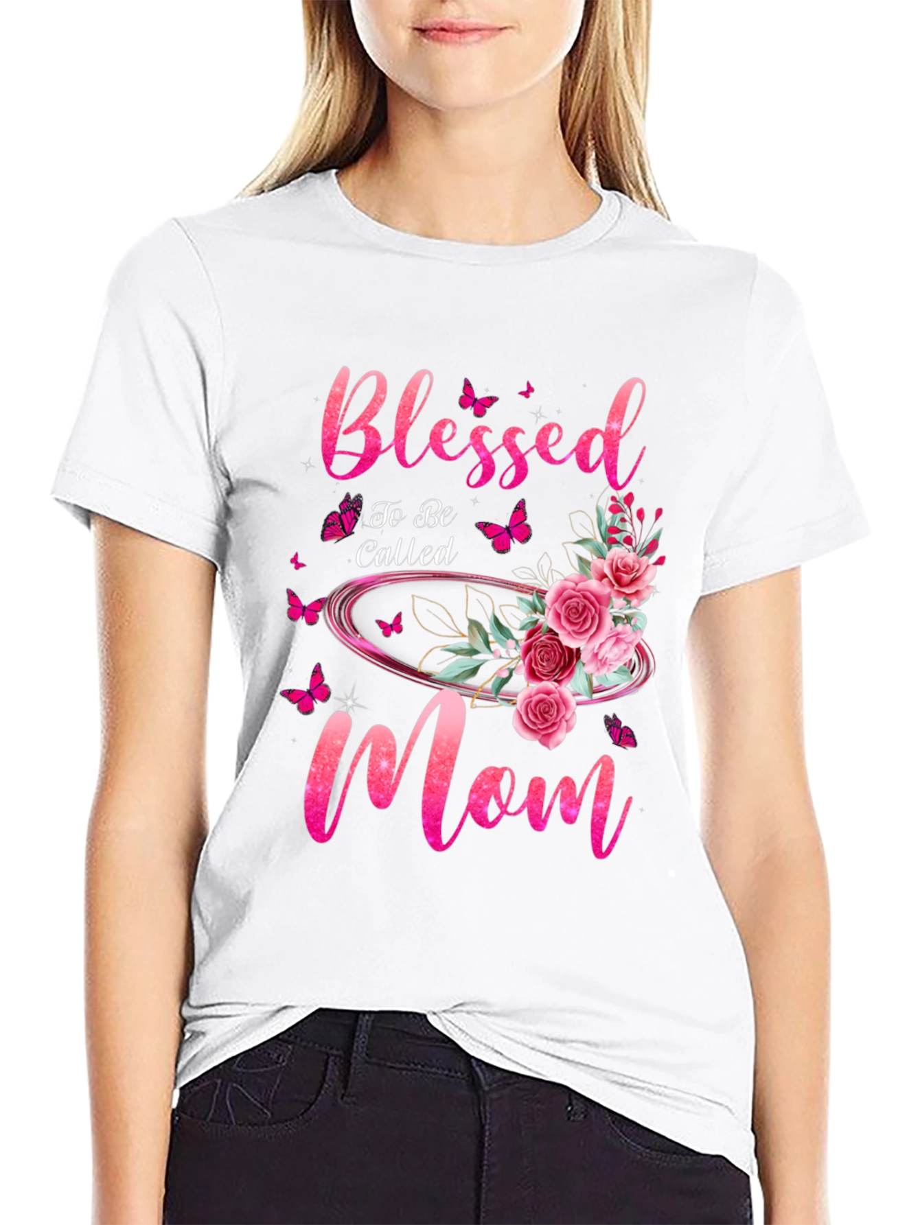 Blessed Mom Floral T-Shirt