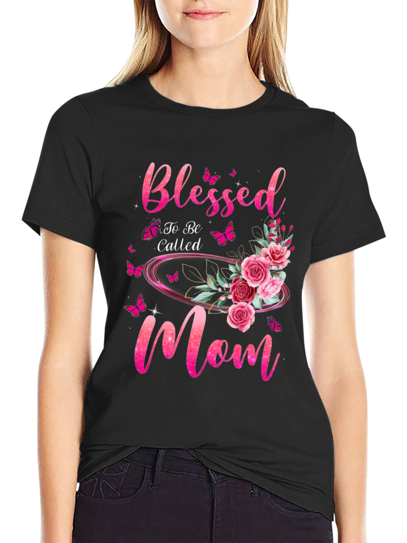 Blessed Mom Floral T-Shirt