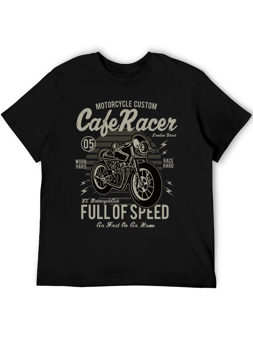 Cafe Racer Motorcycle Graphic T-Shirt
