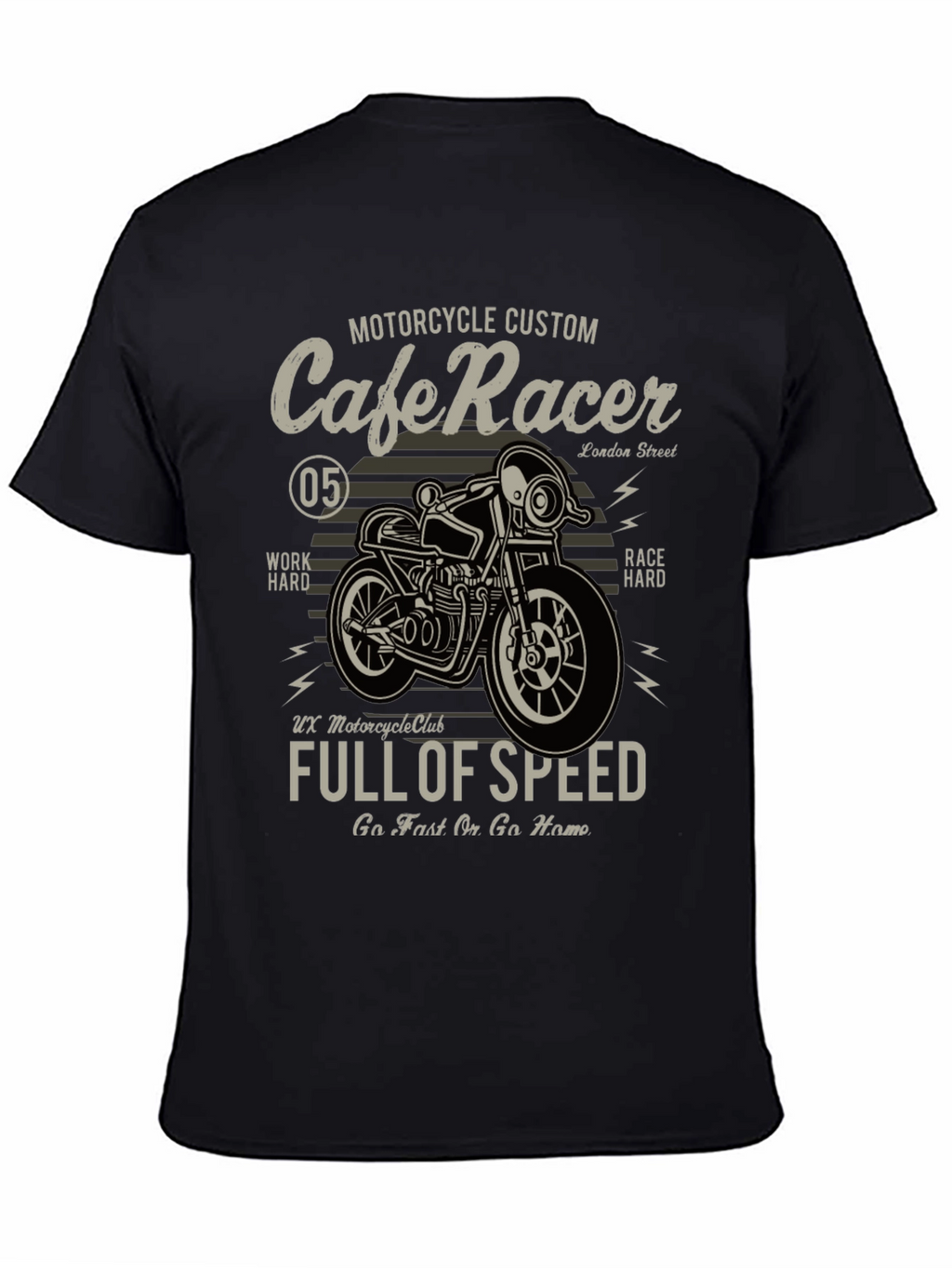 Cafe Racer Motorcycle Graphic T-Shirt