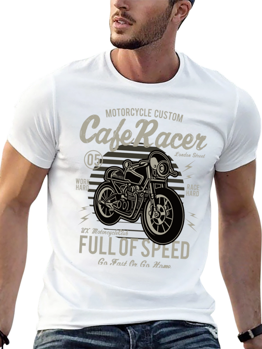 Cafe Racer Motorcycle Graphic T-Shirt