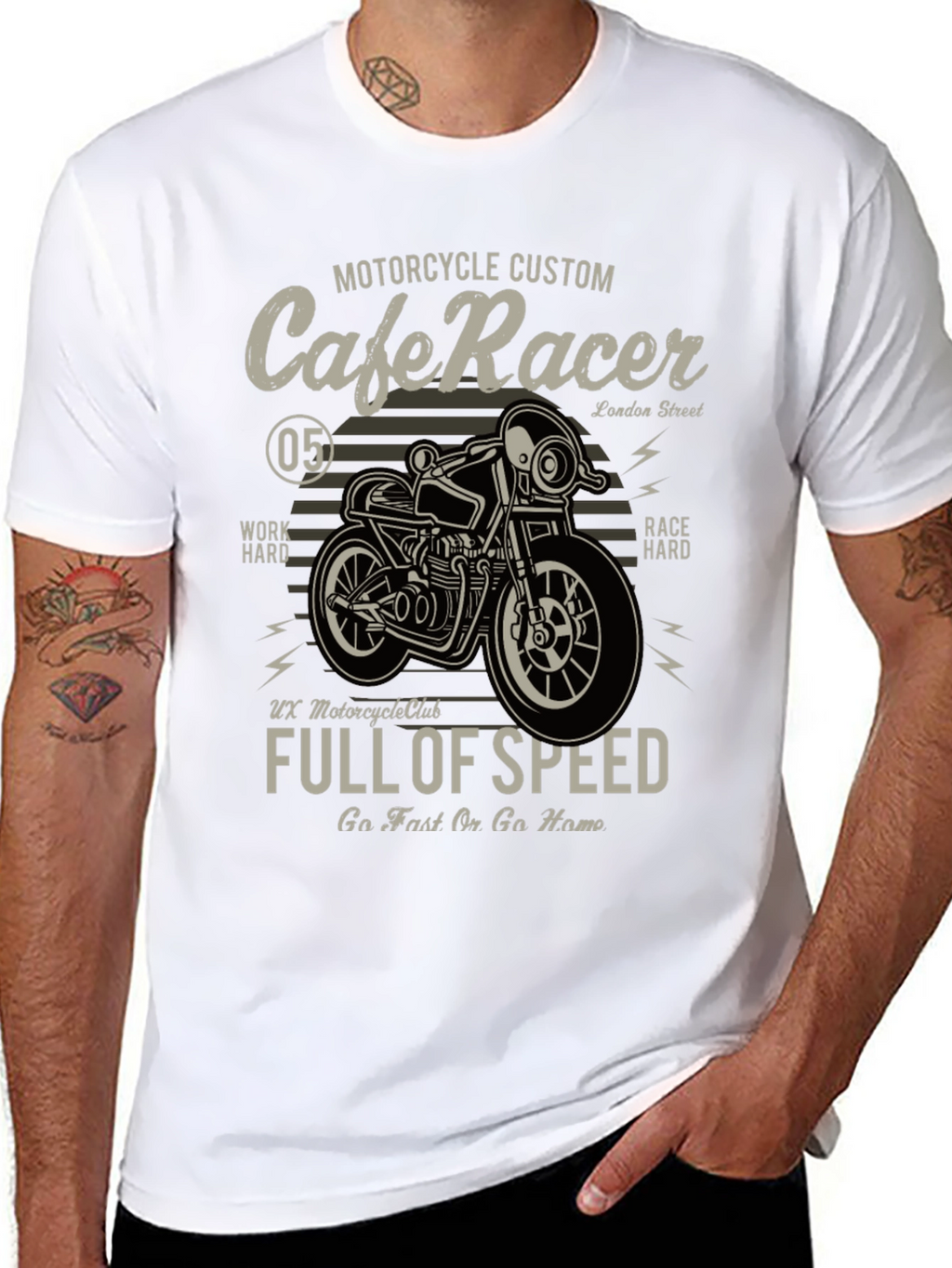 Cafe Racer Motorcycle Graphic T-Shirt