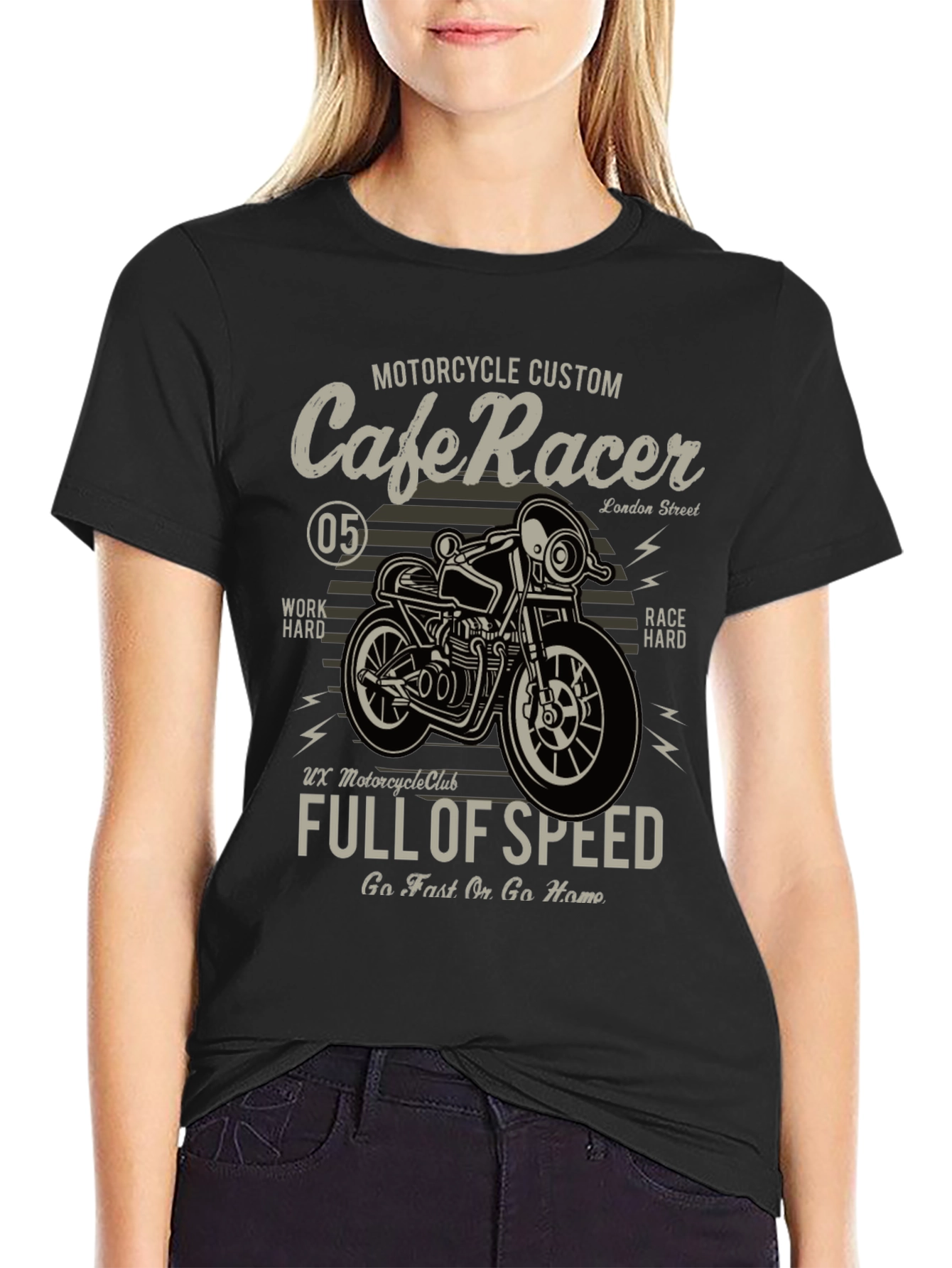 Cafe Racer Motorcycle Graphic T-Shirt