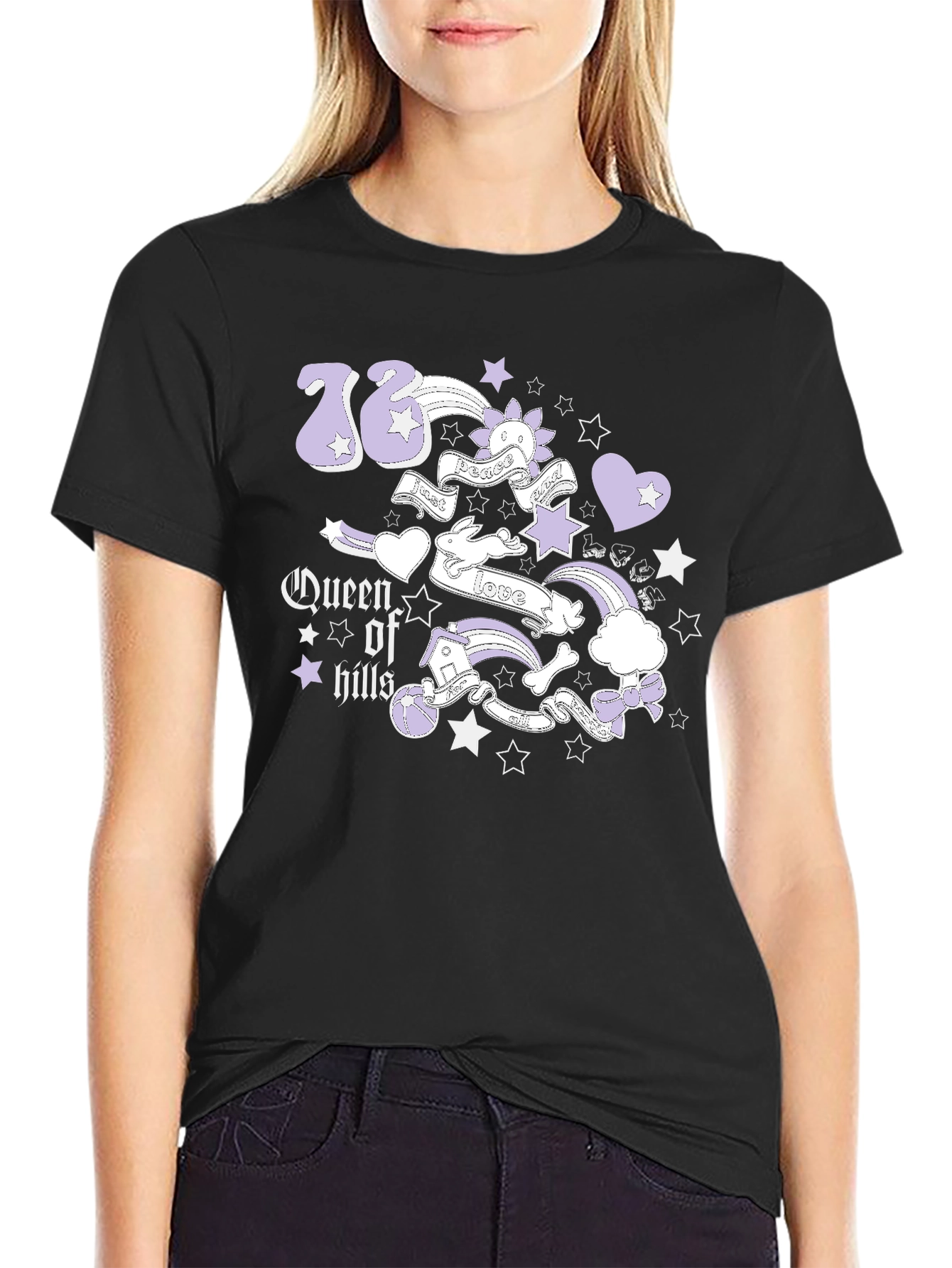 Queen of Hills Graphic Tee - Black