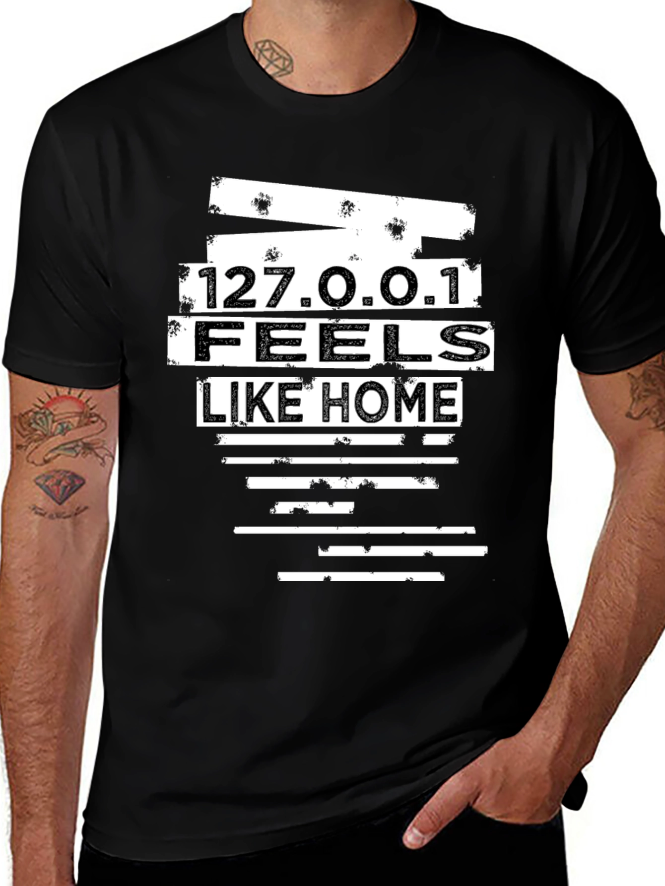 127.0.0.1 Feels Like Home Black T-Shirt