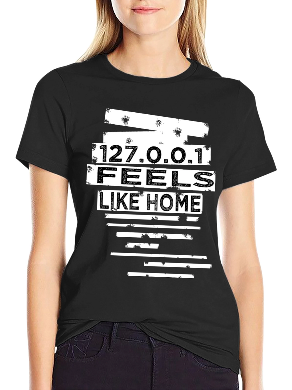 127.0.0.1 Feels Like Home Black T-Shirt