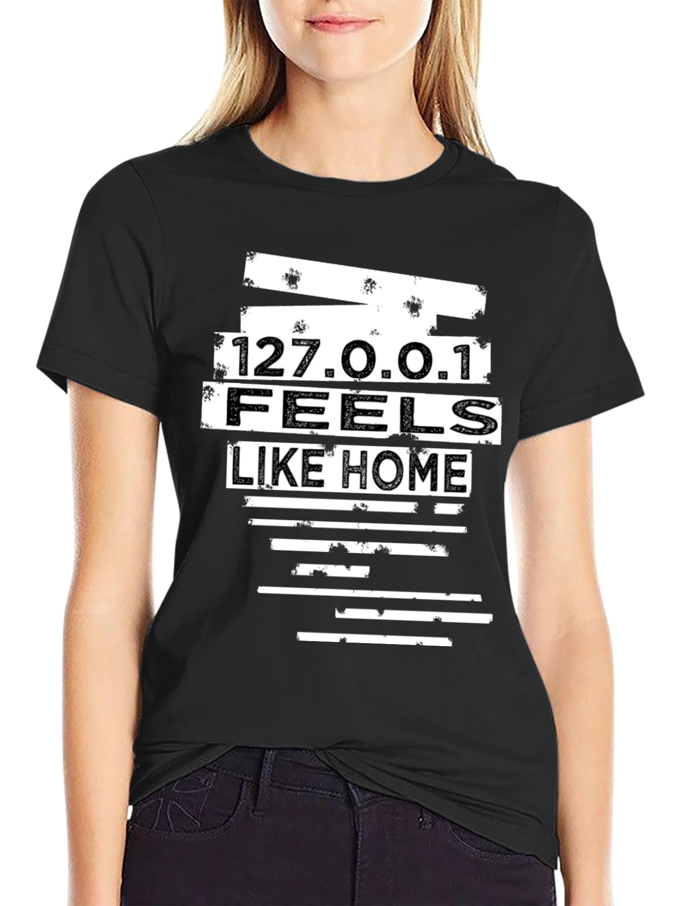 127.0.0.1 Feels Like Home Black T-Shirt