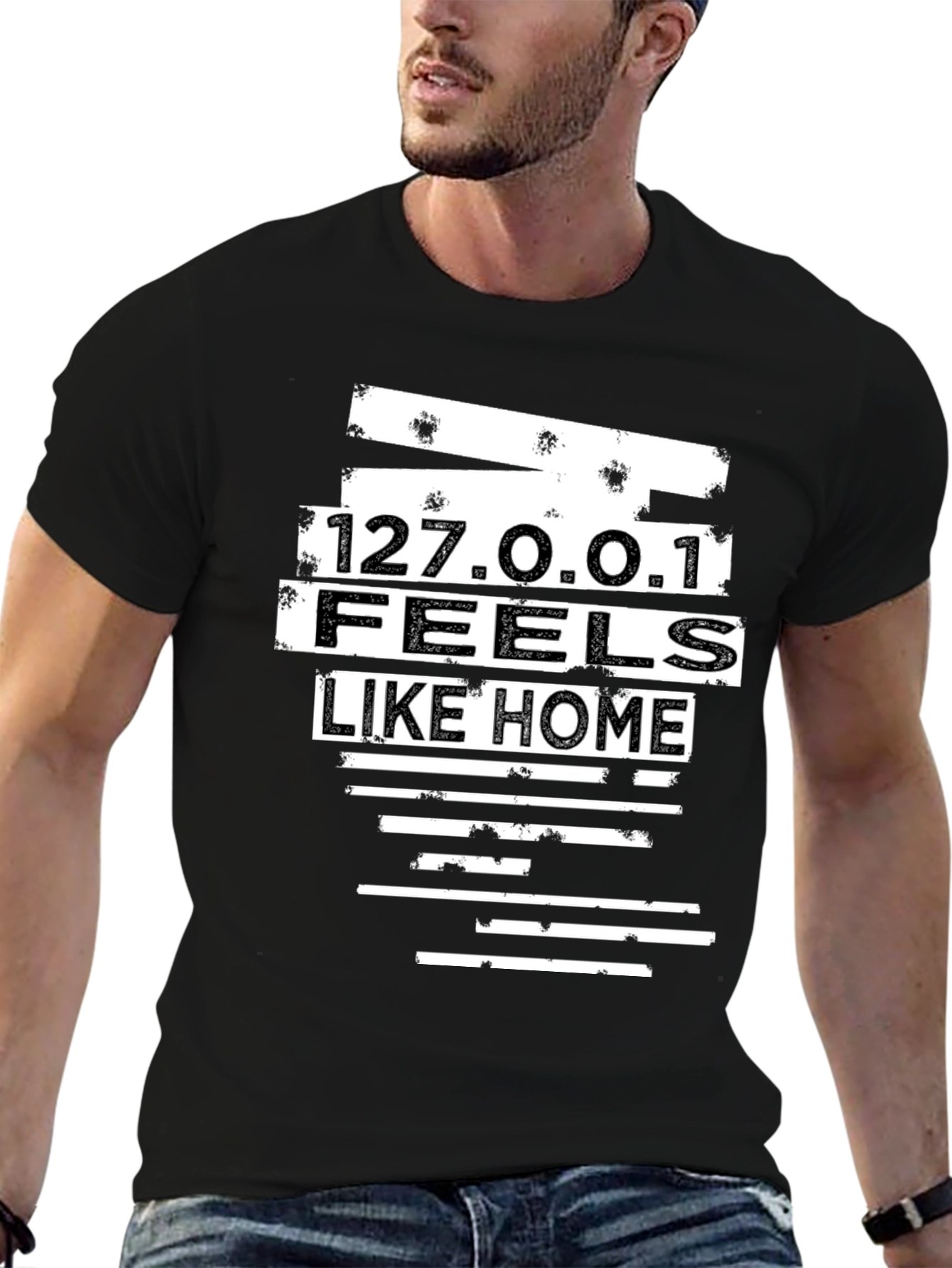 127.0.0.1 Feels Like Home Black T-Shirt