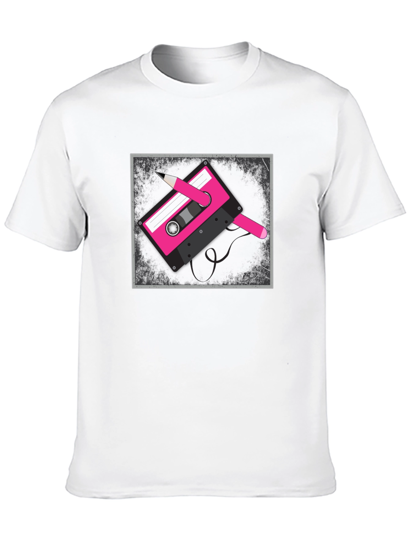 Retro Cassette Tape Graphic Tee - Black