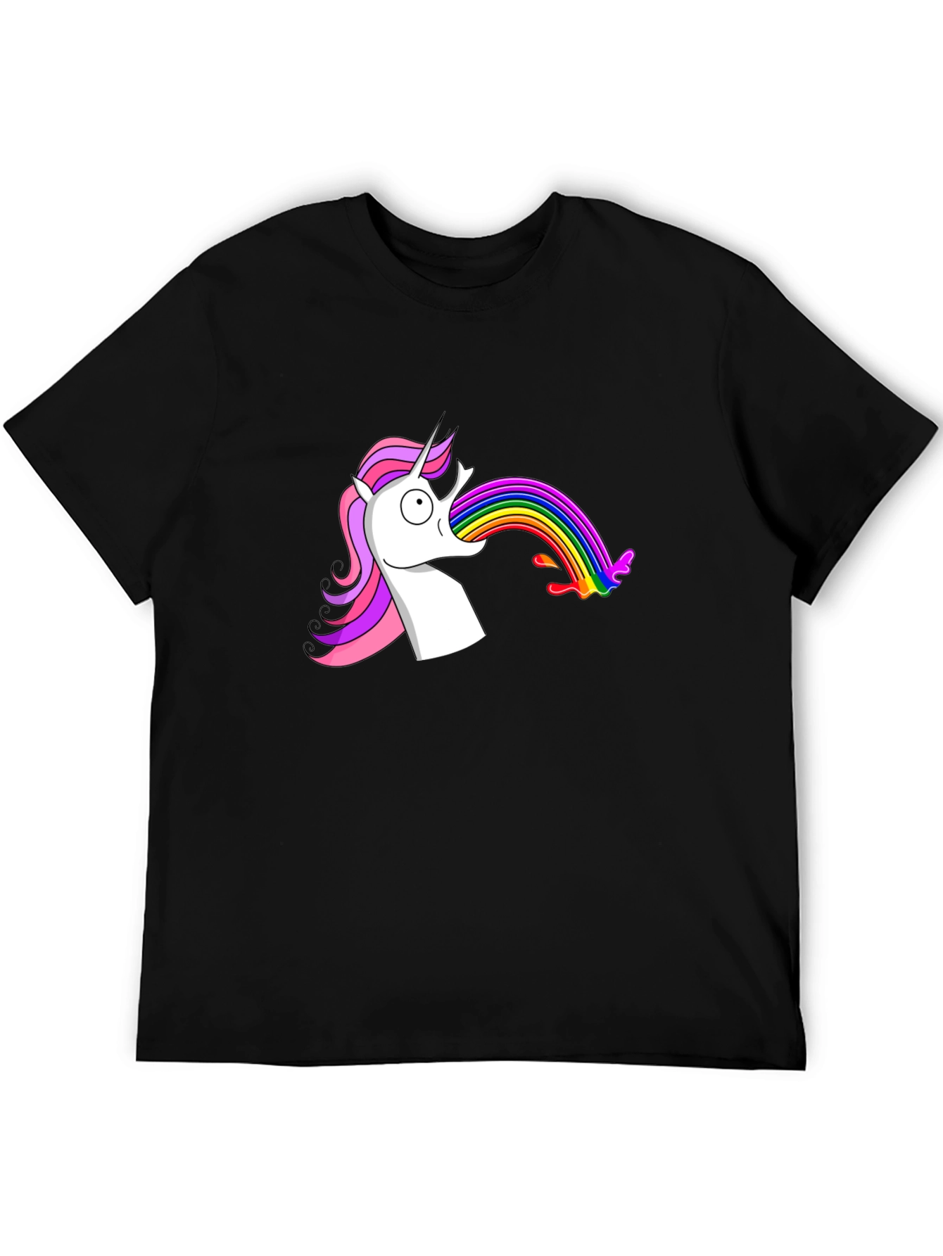 Unicorn Vomiting Rainbow Funny Graphic Tee