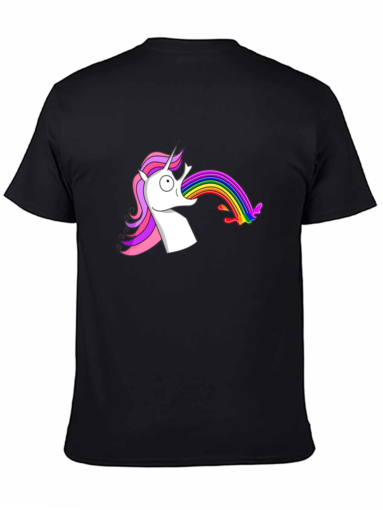 Unicorn Vomiting Rainbow Funny Graphic Tee