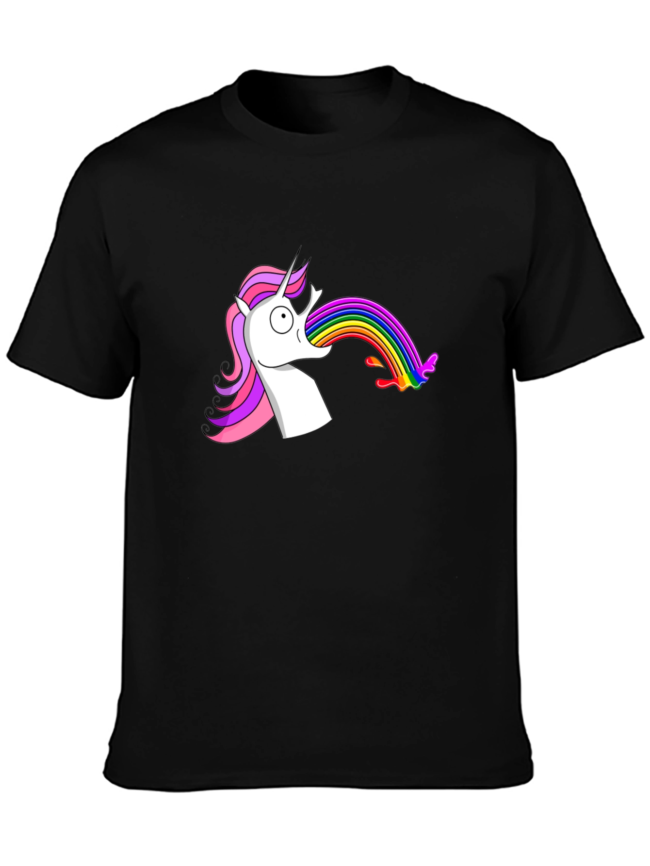 Unicorn Vomiting Rainbow Funny Graphic Tee