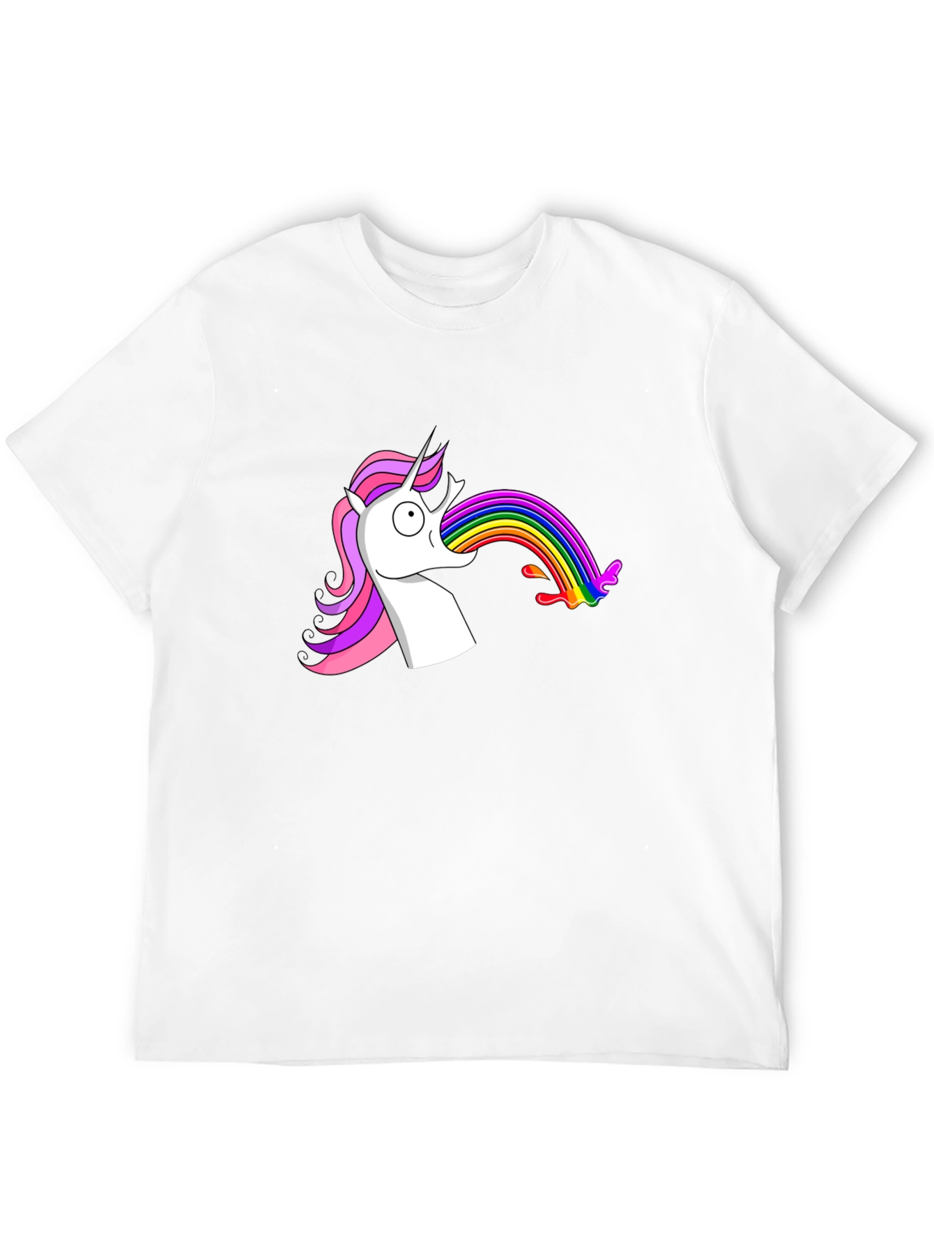 Unicorn Vomiting Rainbow Funny Graphic Tee