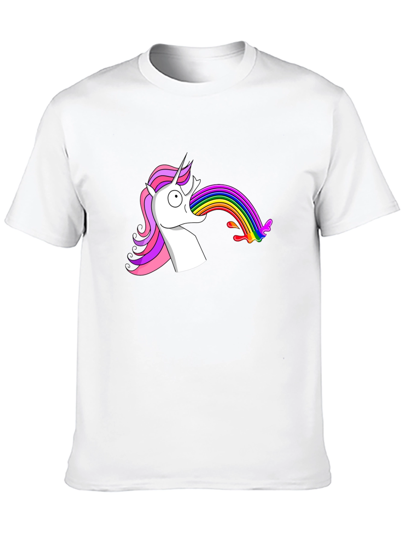 Unicorn Vomiting Rainbow Funny Graphic Tee