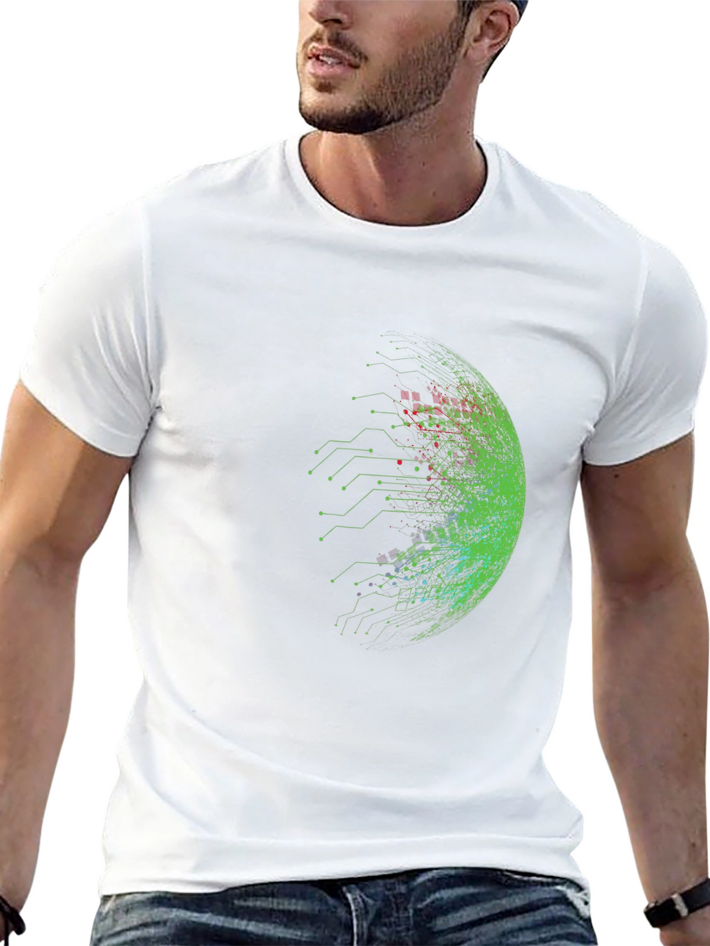 Cyberpunk Sphere Graphic Tee - Black