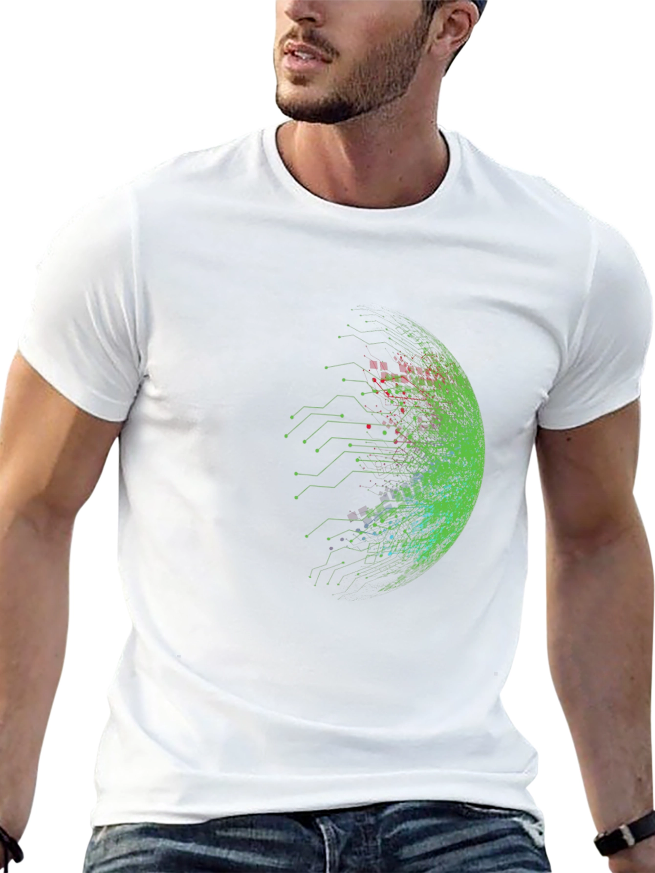 Cyberpunk Sphere Graphic Tee - Black