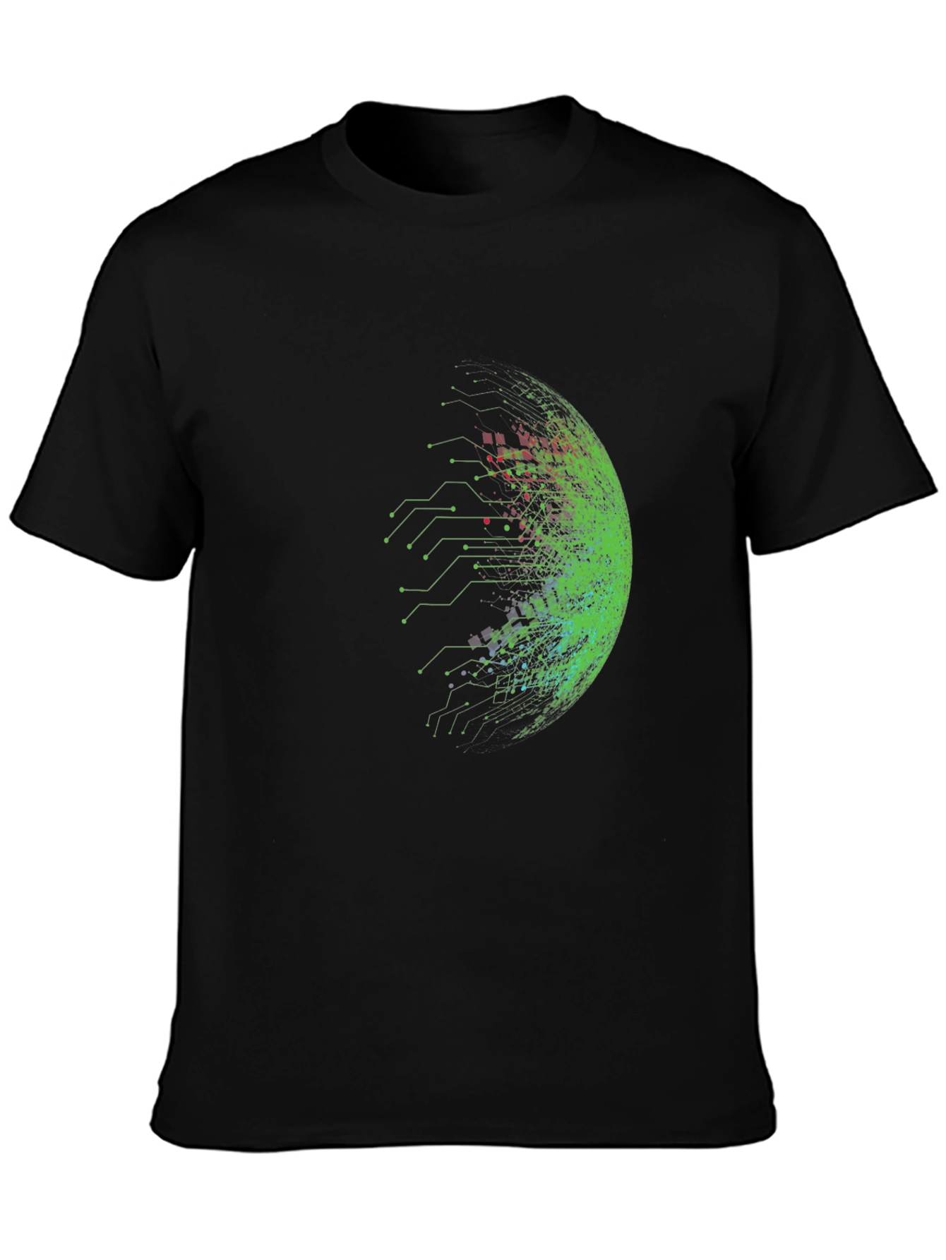 Cyberpunk Sphere Graphic Tee - Black