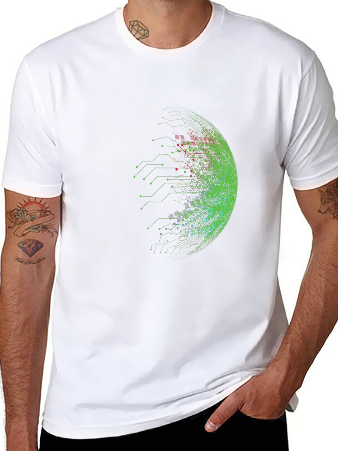 Cyberpunk Sphere Graphic Tee - Black