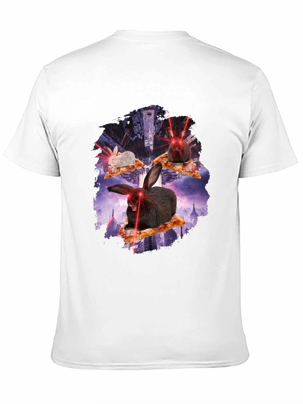 Pizza Bunny Laser Eyes Graphic Tee