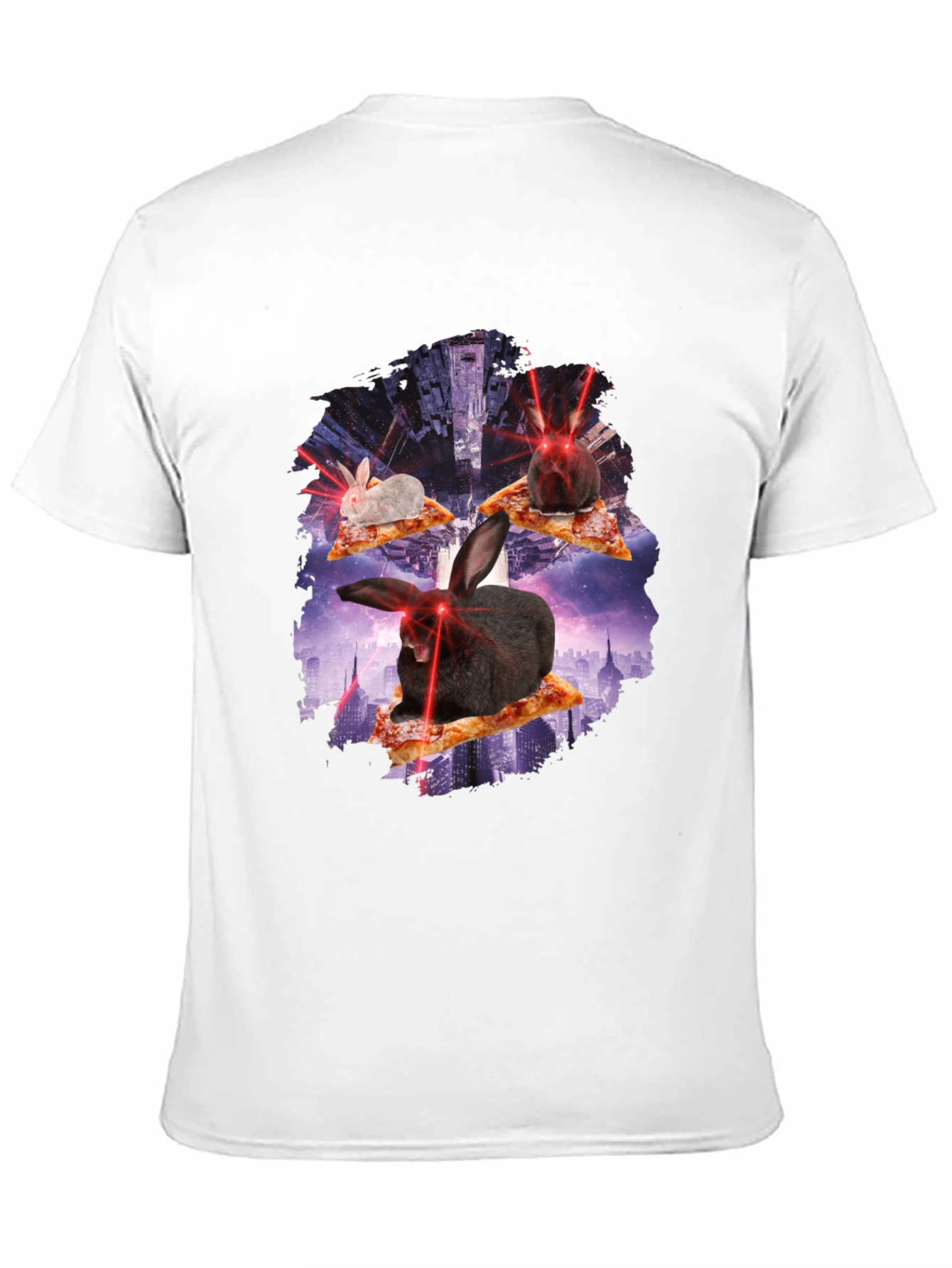 Pizza Bunny Laser Eyes Graphic Tee