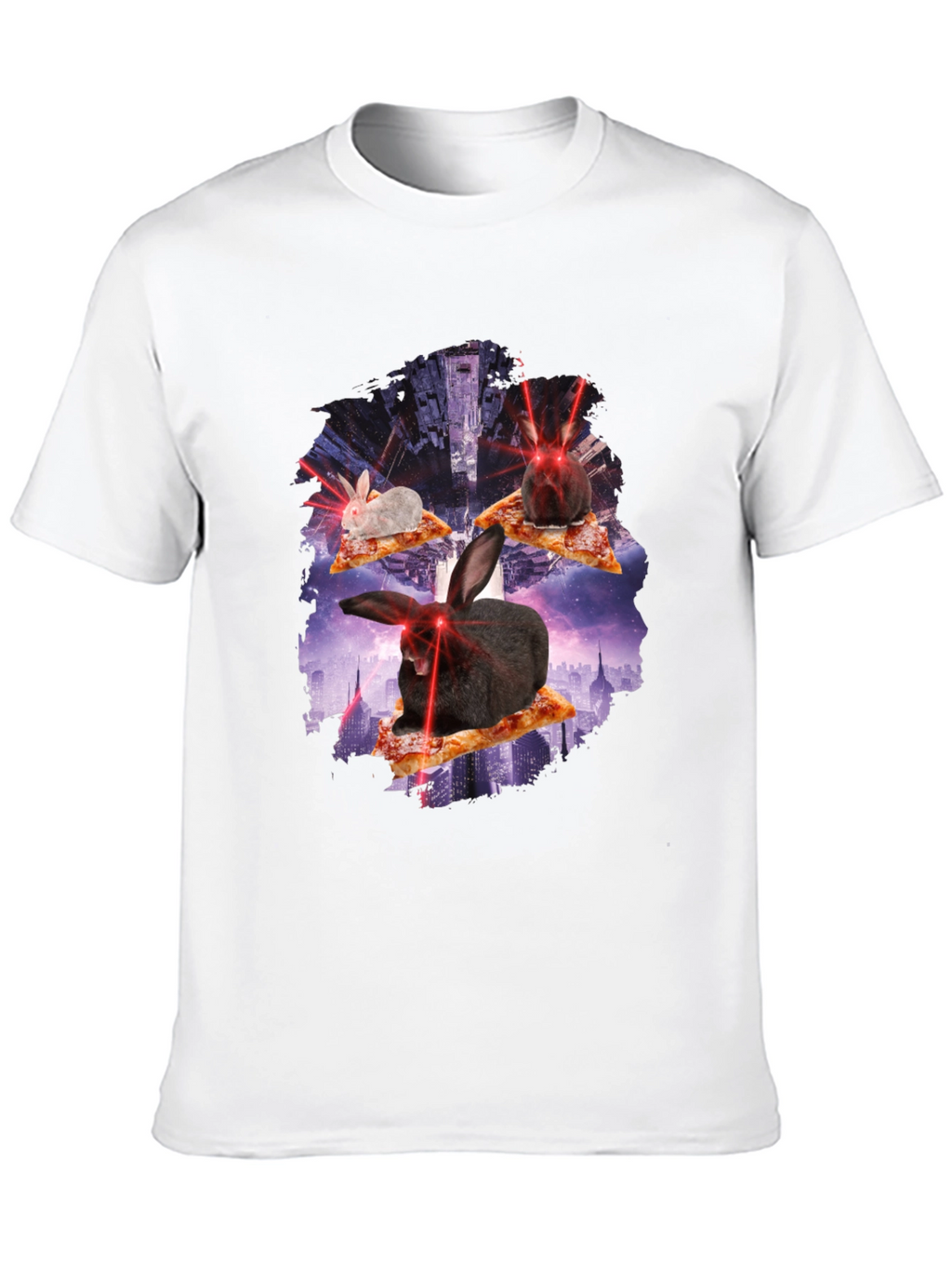 Pizza Bunny Laser Eyes Graphic Tee