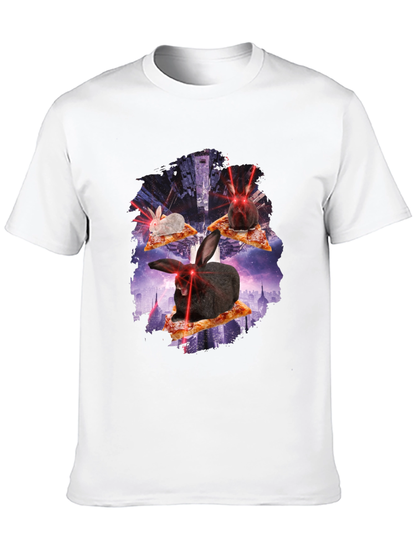Pizza Bunny Laser Eyes Graphic Tee