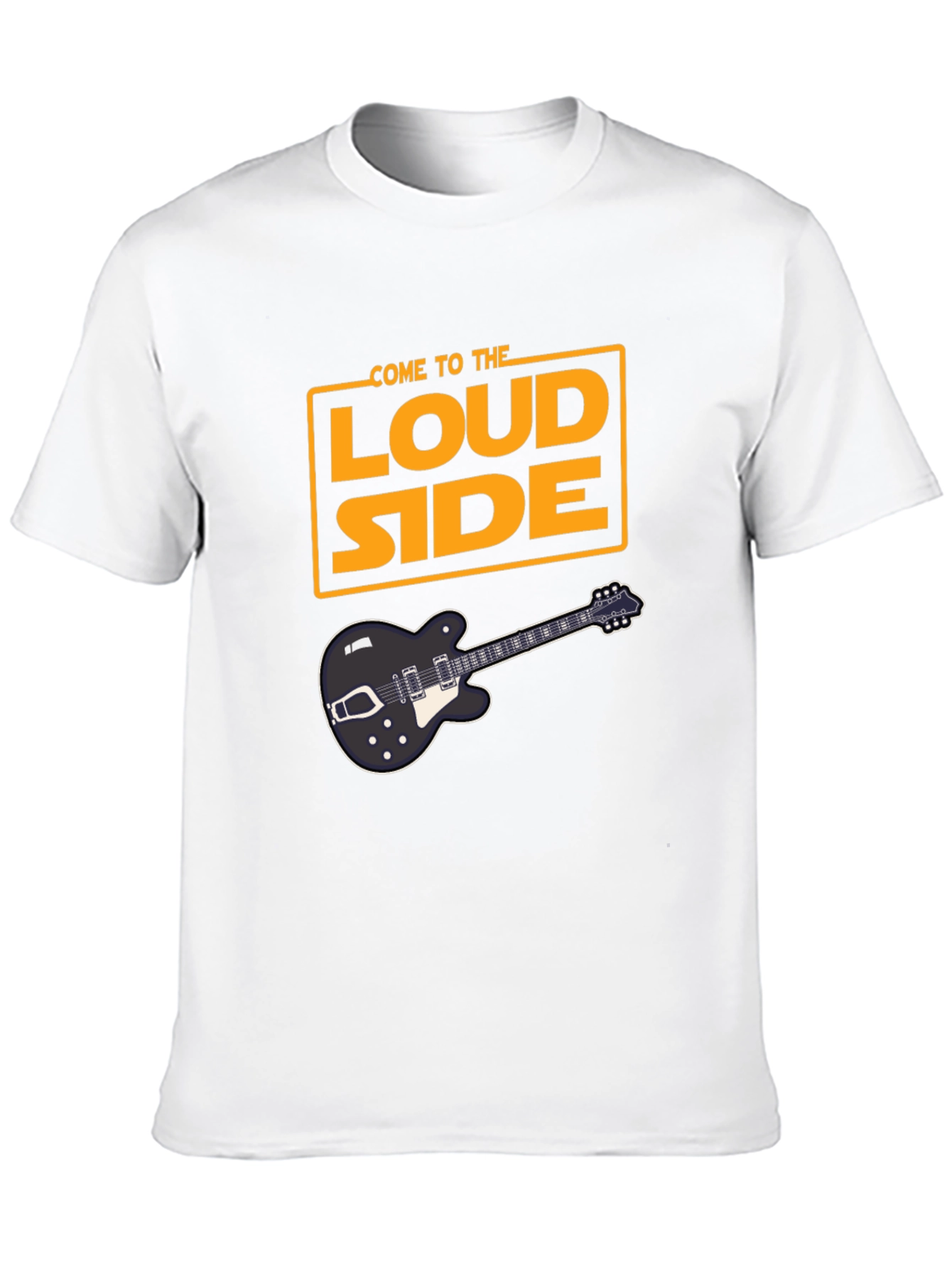 Come To The Loud Side T-Shirt - Black Guitar Tee