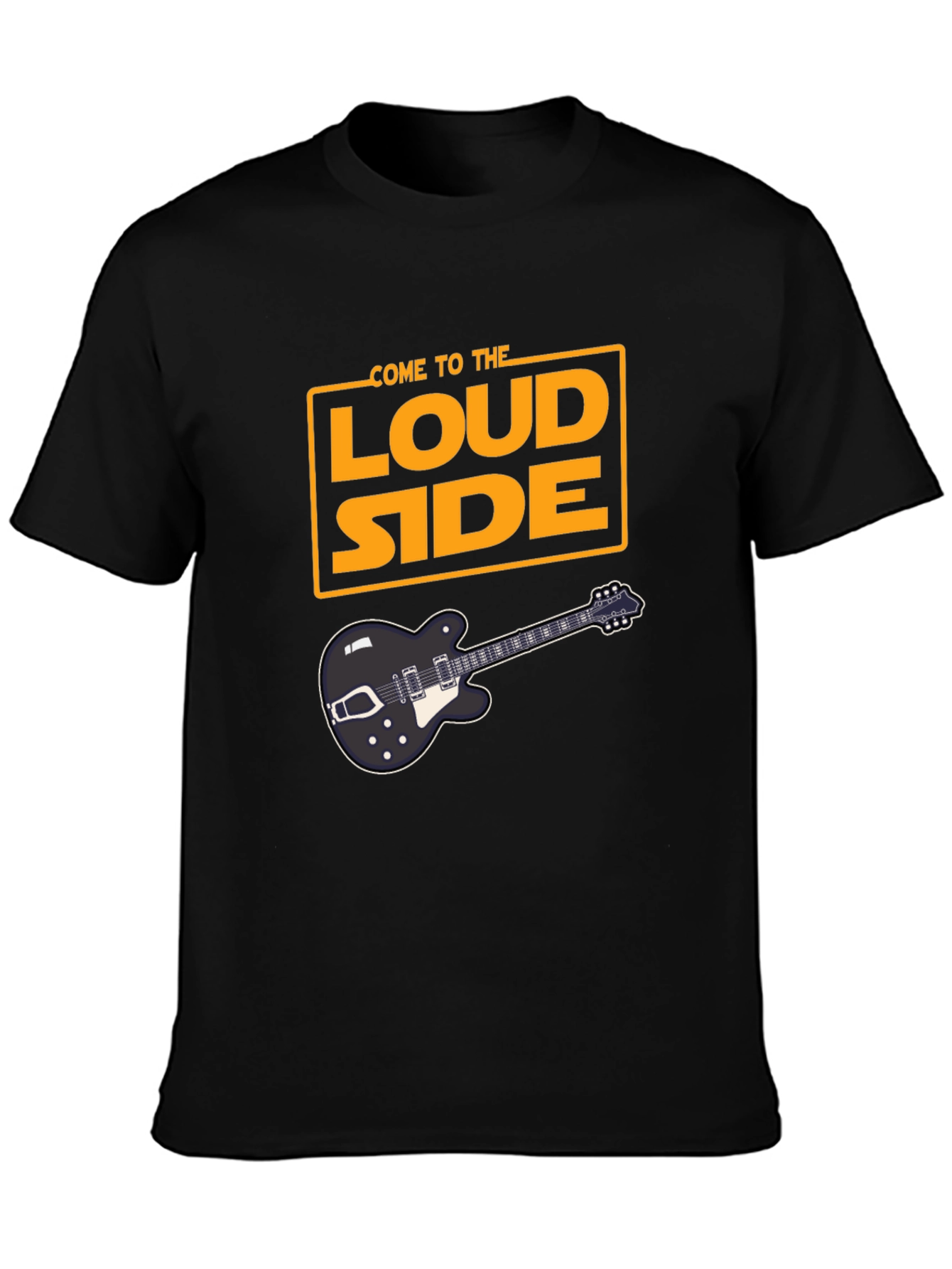 Come To The Loud Side T-Shirt - Black Guitar Tee