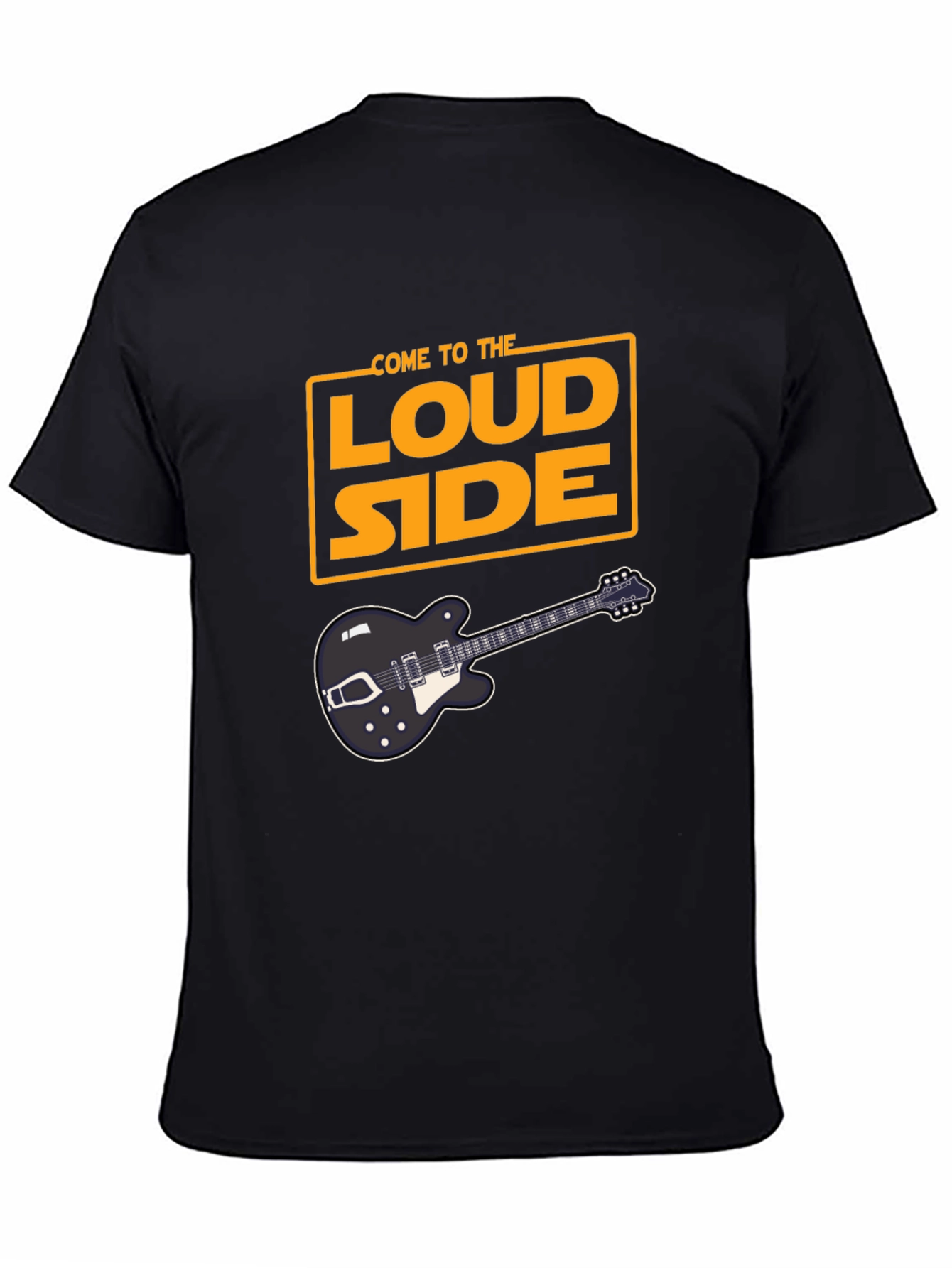 Come To The Loud Side T-Shirt - Black Guitar Tee