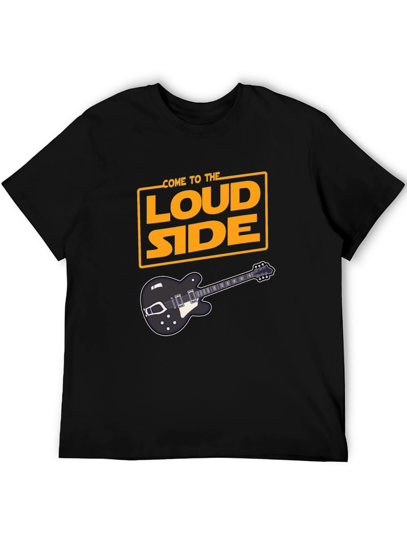 Come To The Loud Side T-Shirt - Black Guitar Tee