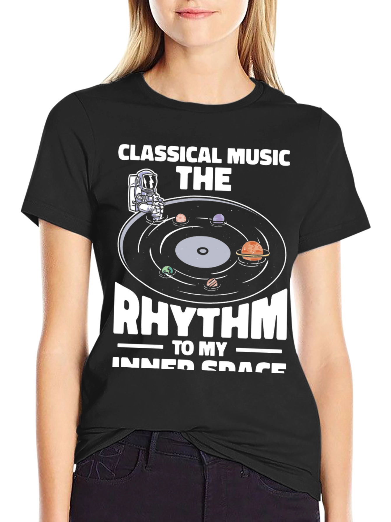Classical Music Rhythm Inner Space Black T-Shirt