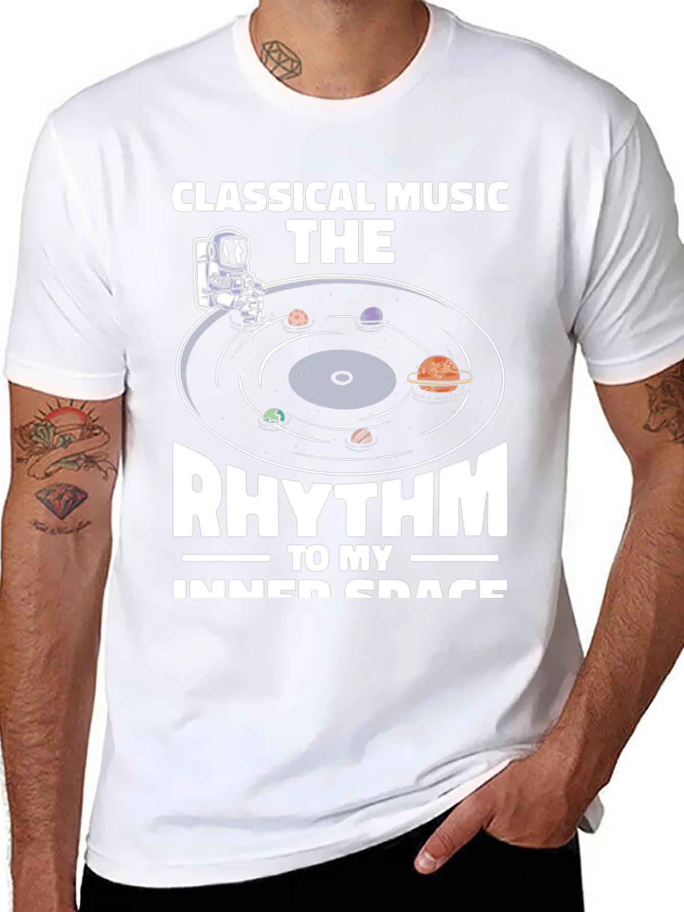 Classical Music Rhythm Inner Space Black T-Shirt