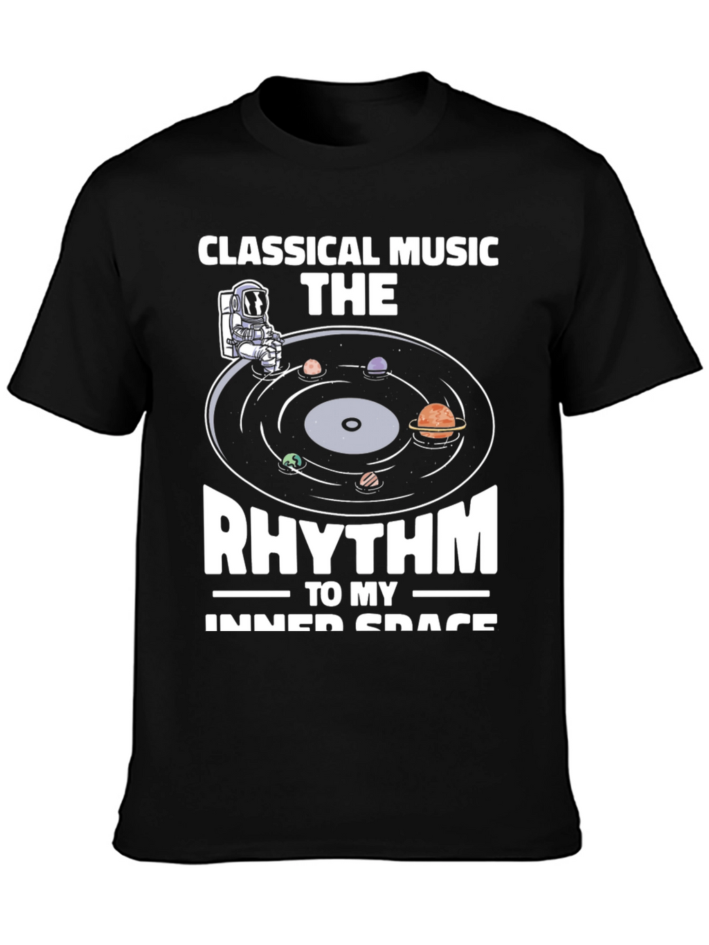Classical Music Rhythm Inner Space Black T-Shirt