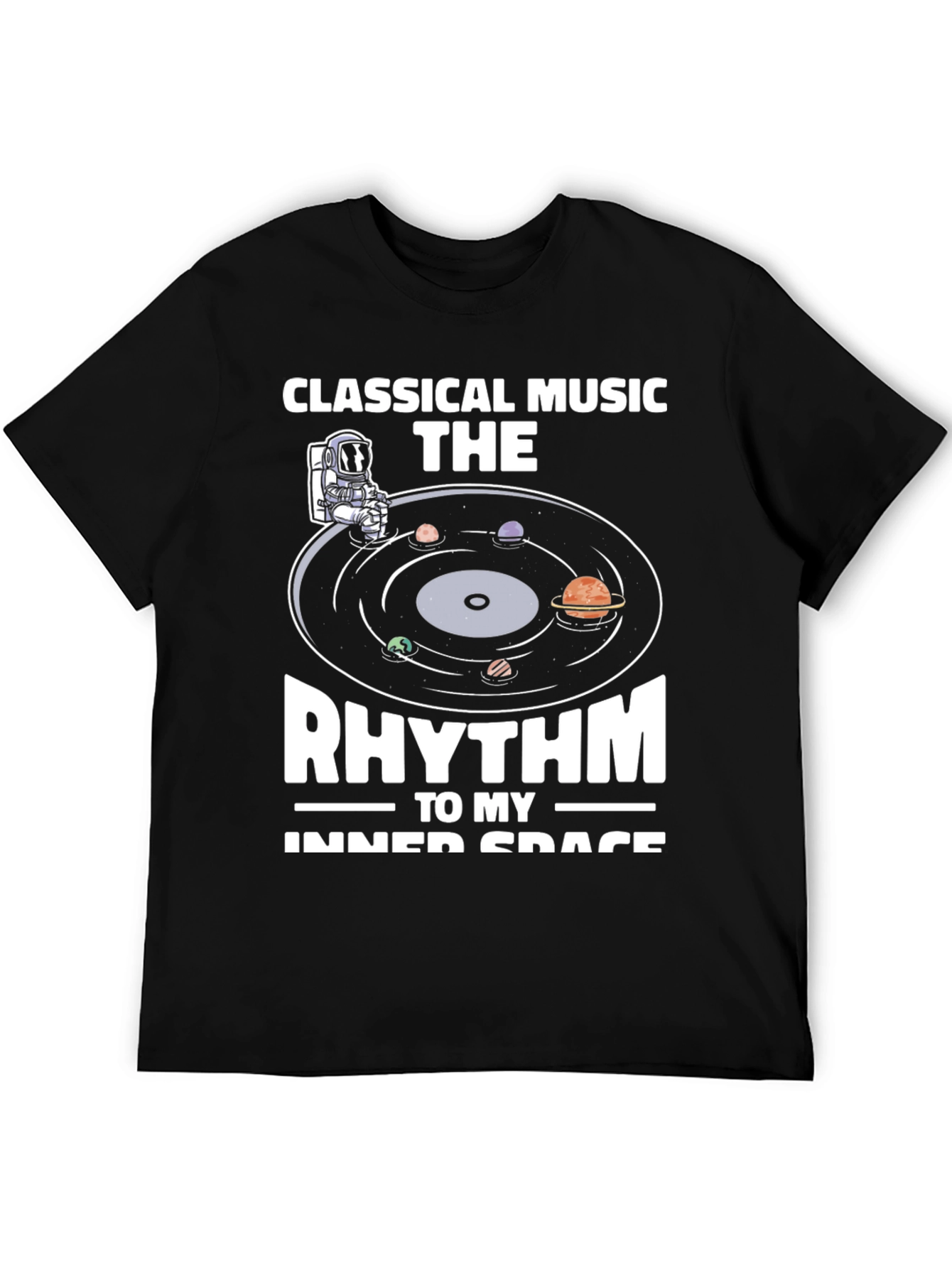 Classical Music Rhythm Inner Space Black T-Shirt