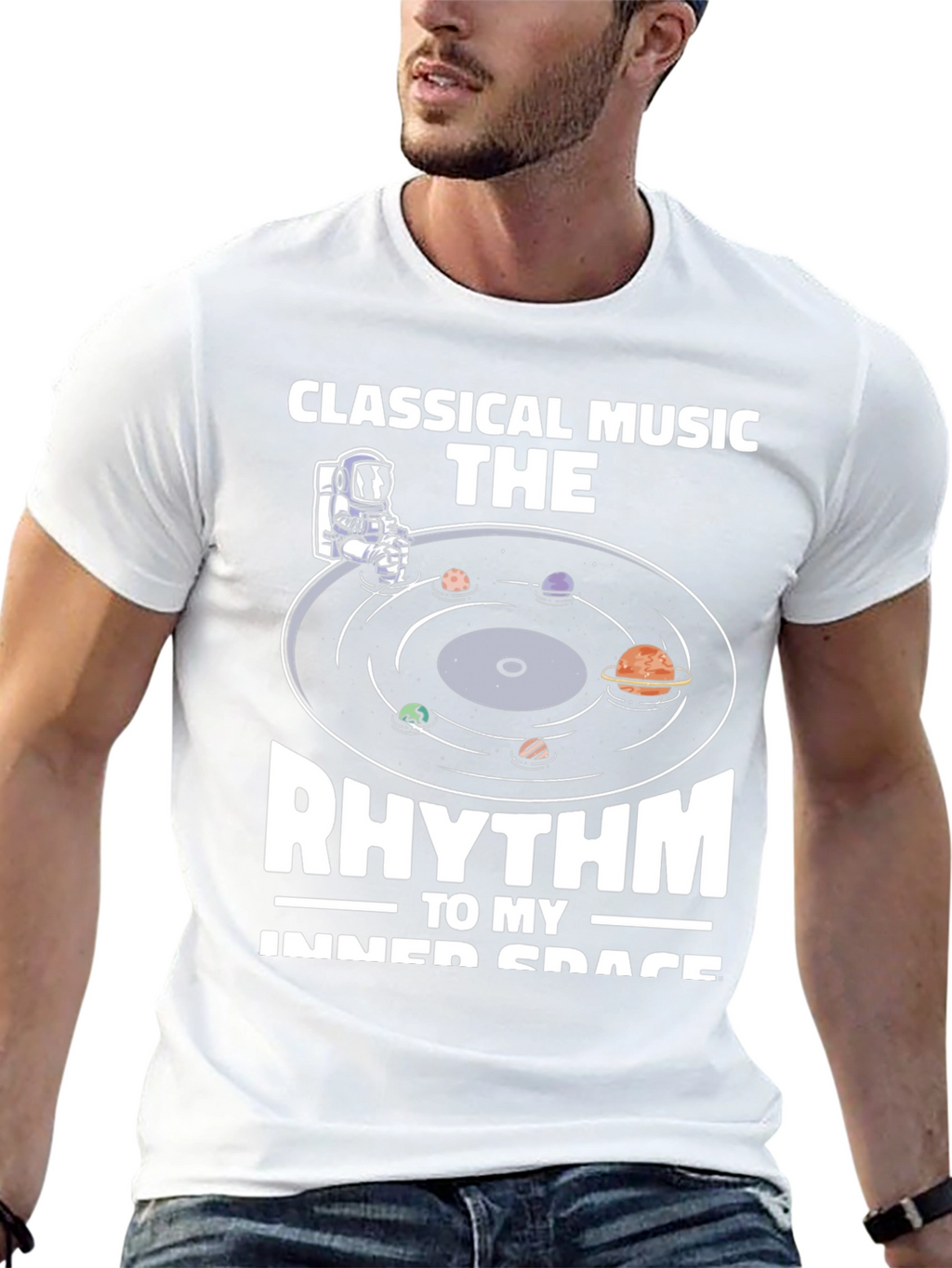 Classical Music Rhythm Inner Space Black T-Shirt