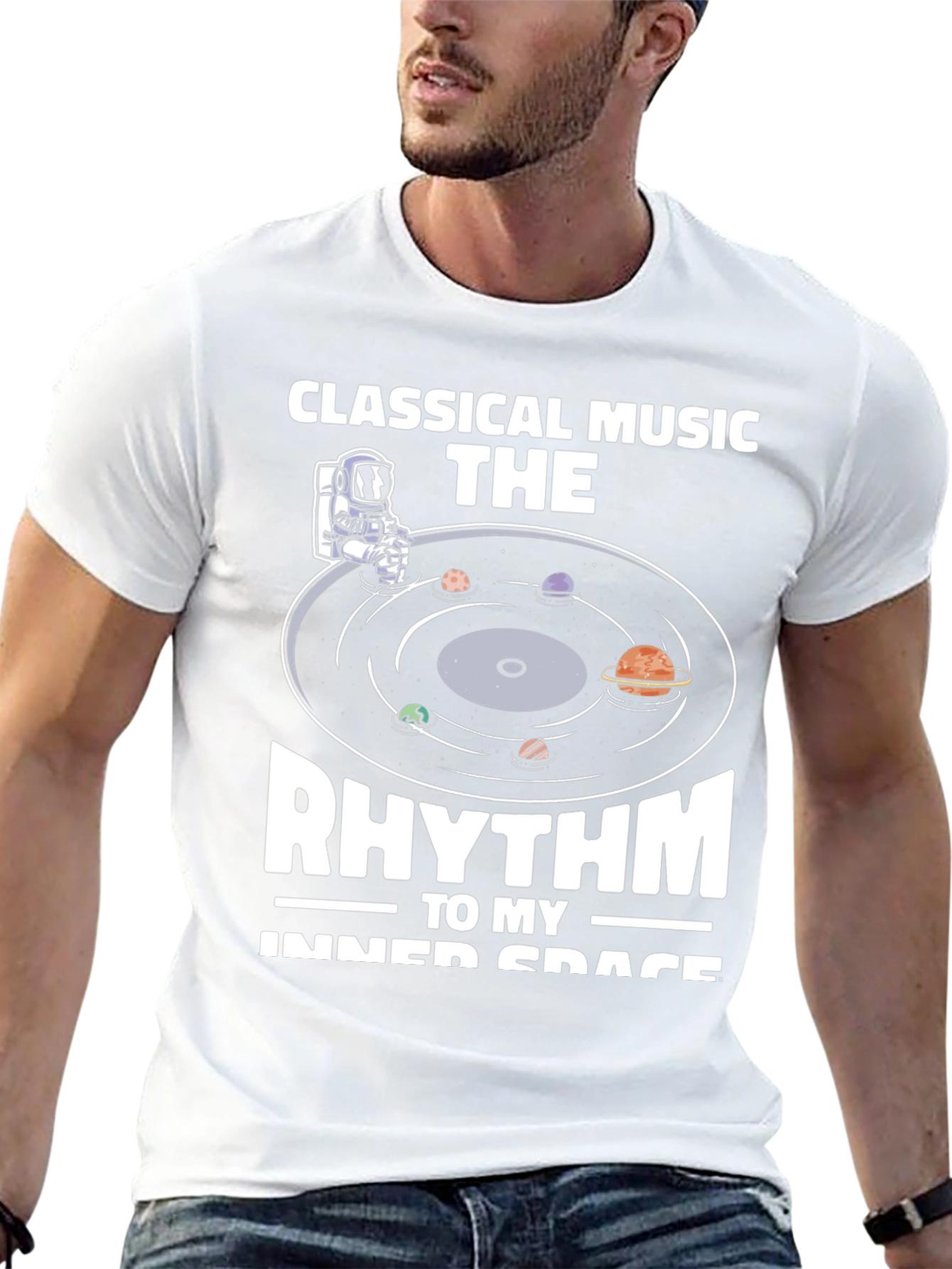 Classical Music Rhythm Inner Space Black T-Shirt