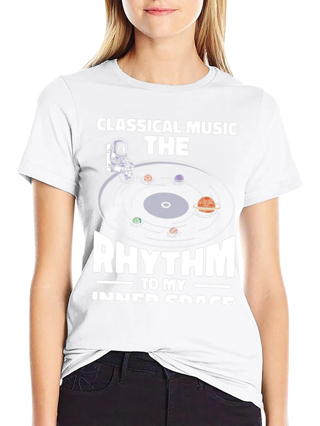 Classical Music Rhythm Inner Space Black T-Shirt