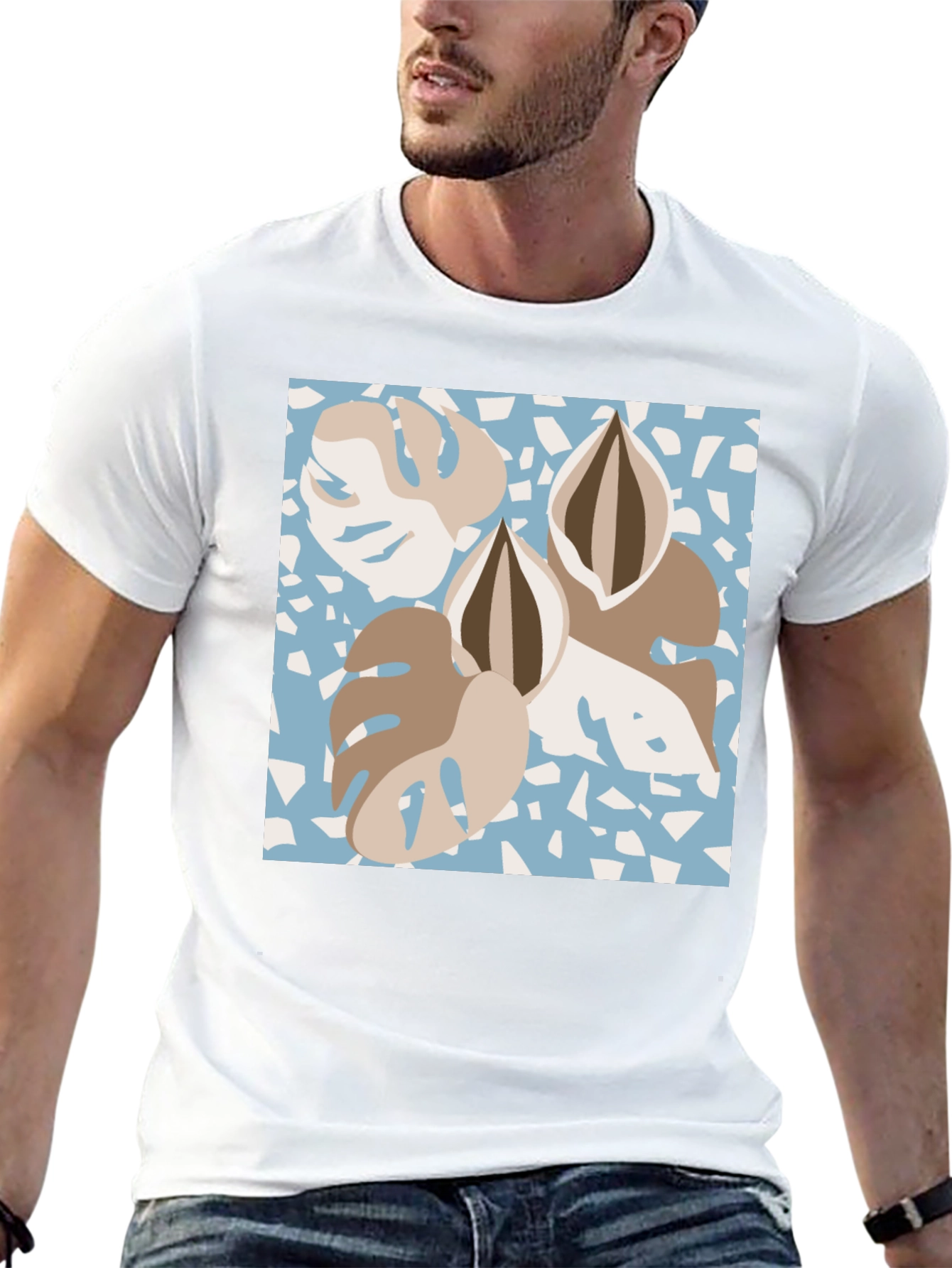 Modern Monstera Leaf Graphic Tee - Stylish Comfort