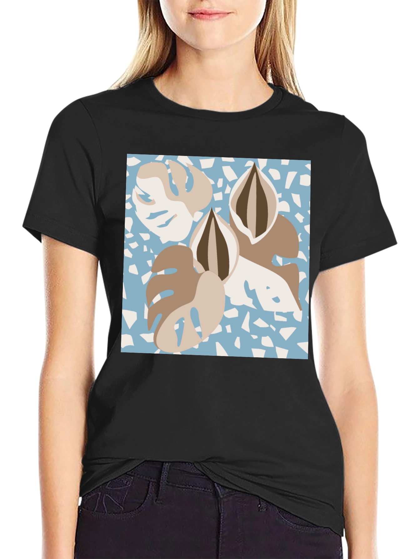 Modern Monstera Leaf Graphic Tee - Stylish Comfort