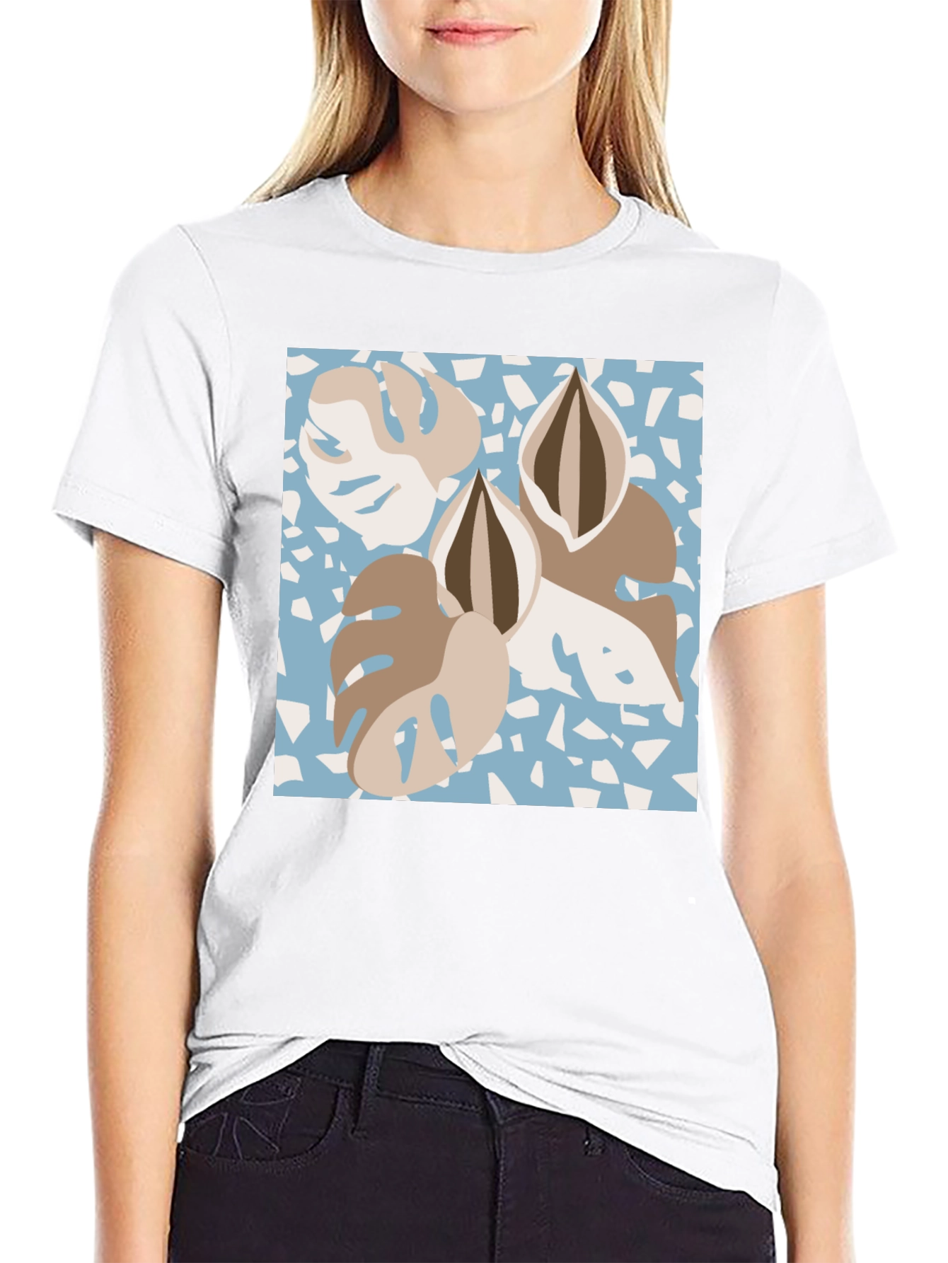 Modern Monstera Leaf Graphic Tee - Stylish Comfort