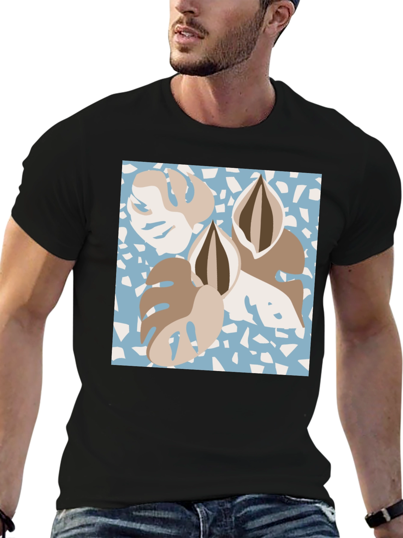 Modern Monstera Leaf Graphic Tee - Stylish Comfort