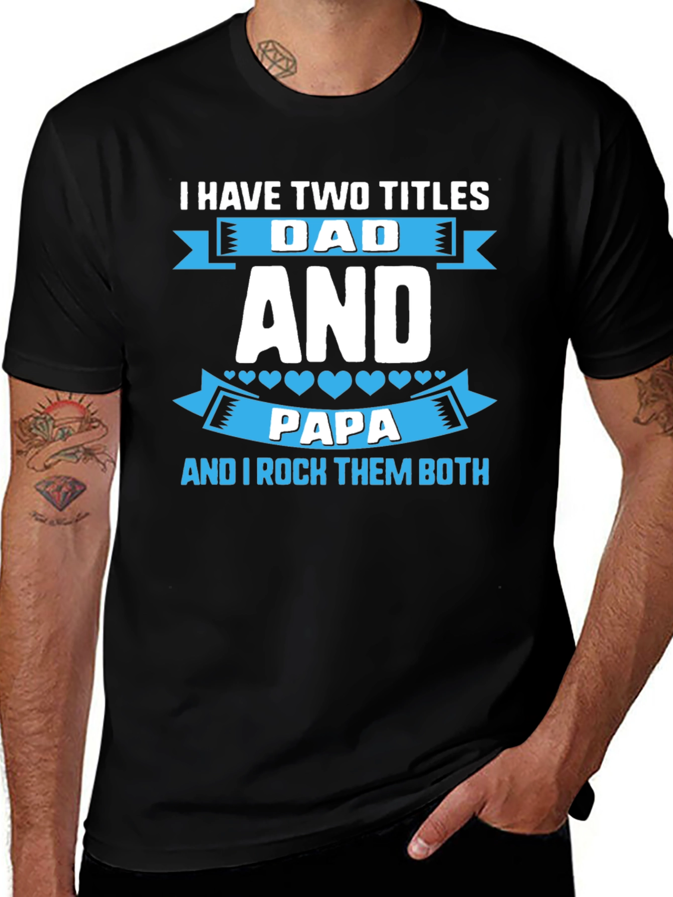 Dad and Papa T-Shirt - Two Titles One Awesome Tee