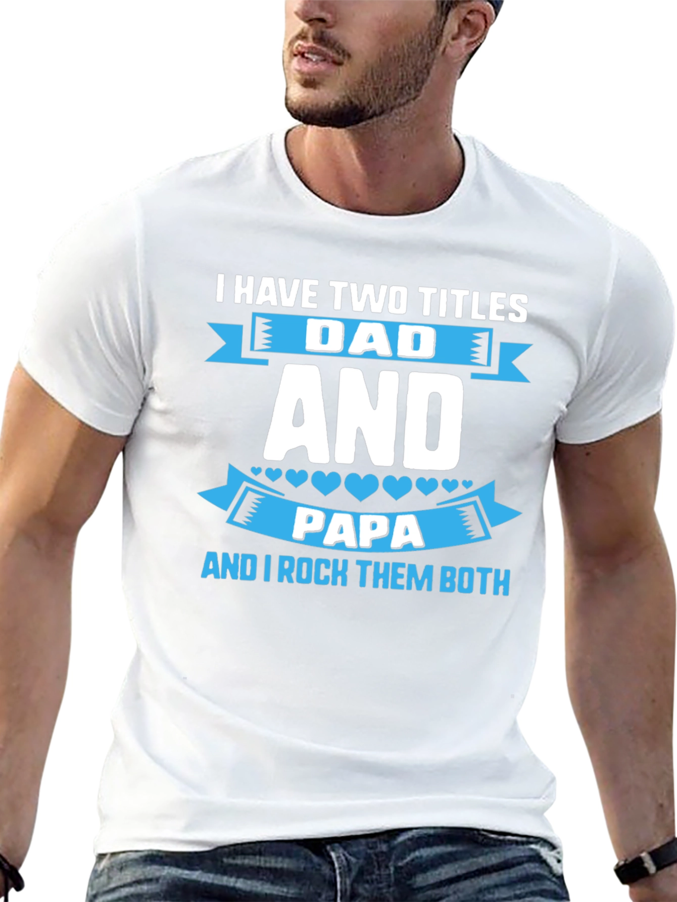 Dad and Papa T-Shirt - Two Titles One Awesome Tee