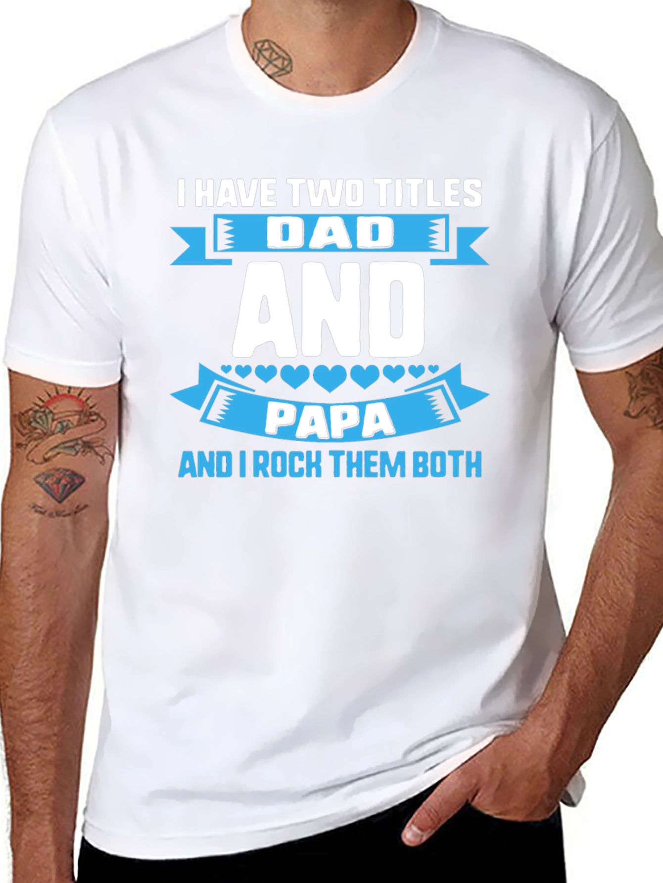 Dad and Papa T-Shirt - Two Titles One Awesome Tee