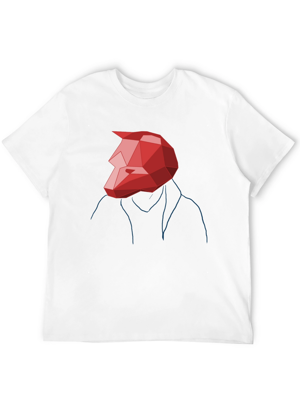 Abstract Geometric Red Wolf Graphic Tee